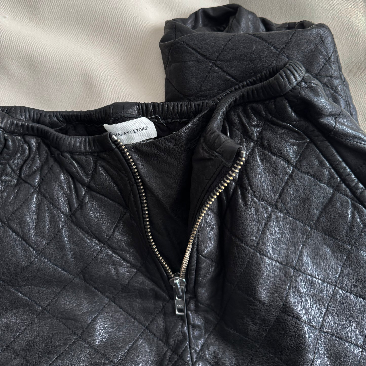 Isabel Marant "Broson" Quilted leather pants in Black, size 40 (fits like size small)