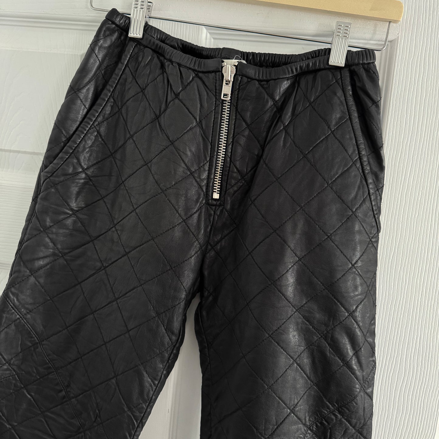 Isabel Marant "Broson" Quilted leather pants in Black, size 40 (fits like size small)