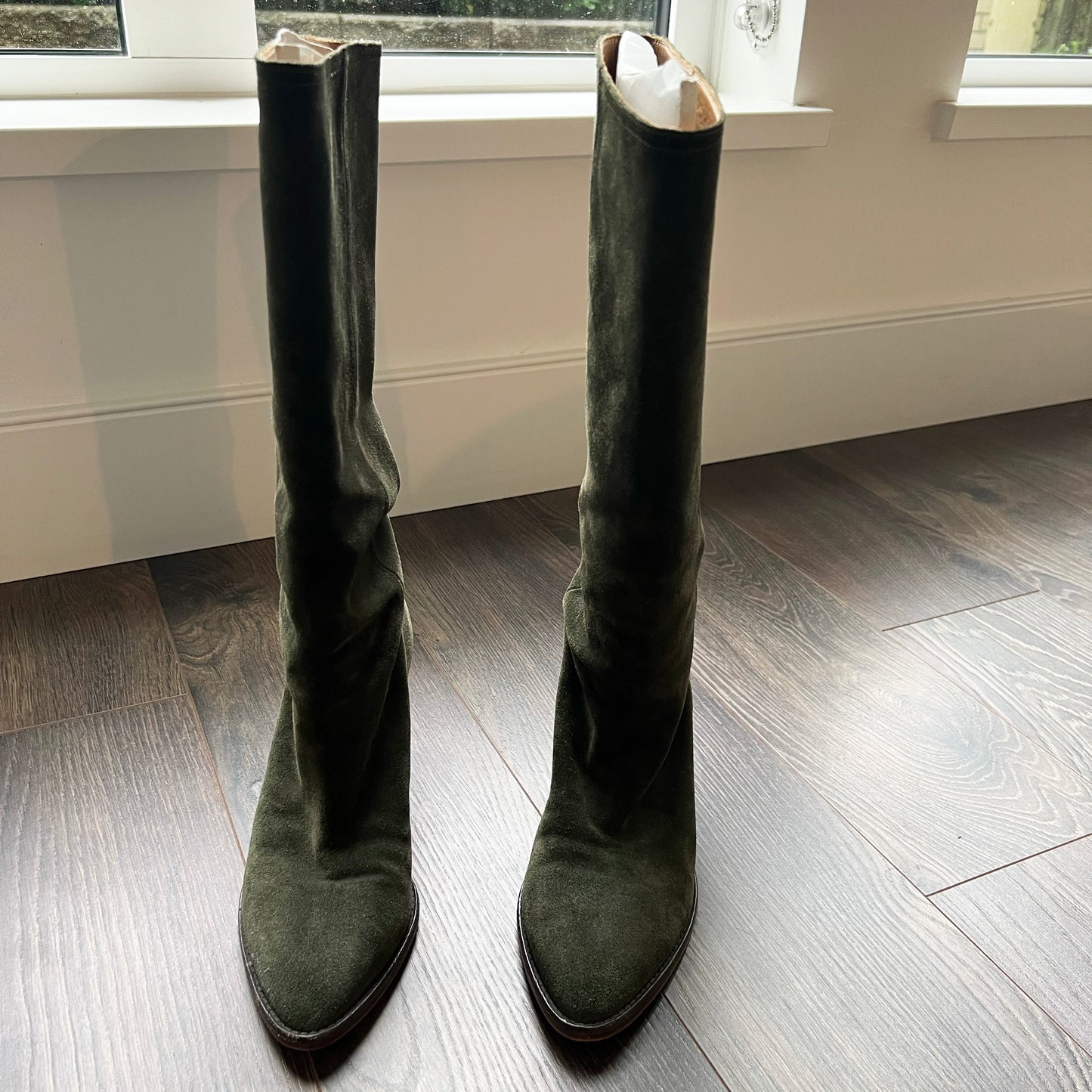 Isabel Marant "Rouxy" Suede Boots in Khaki, size 38 (fits size 7)