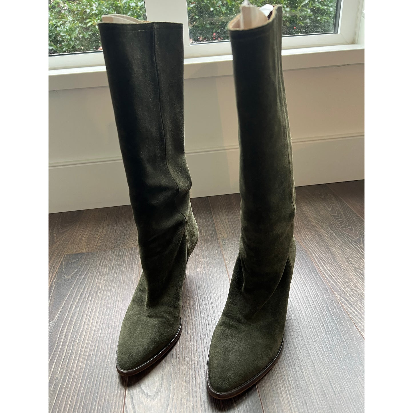Isabel Marant "Rouxy" Suede Boots in Khaki, size 38 (fits size 7)