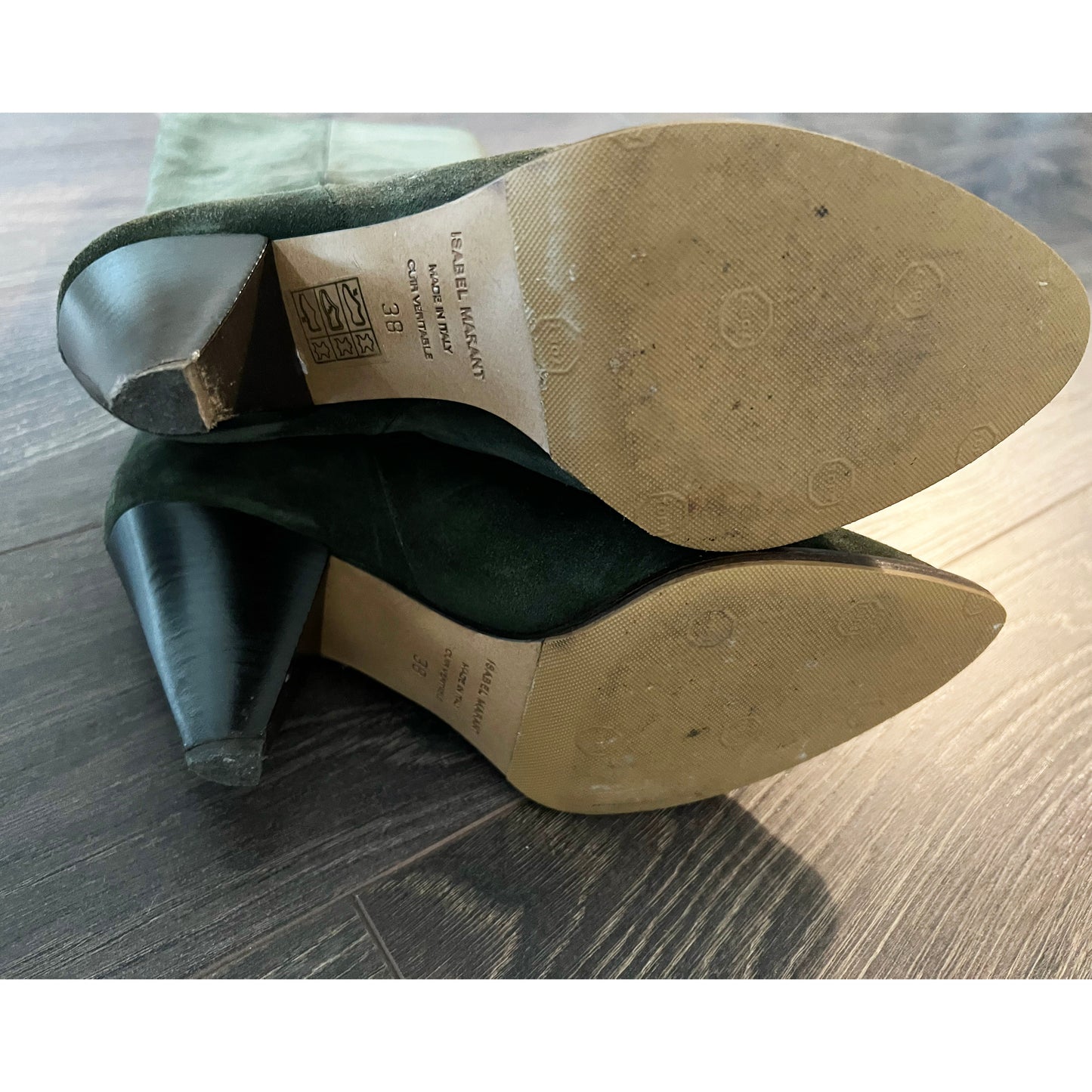 Isabel Marant "Rouxy" Suede Boots in Khaki, size 38 (fits size 7)