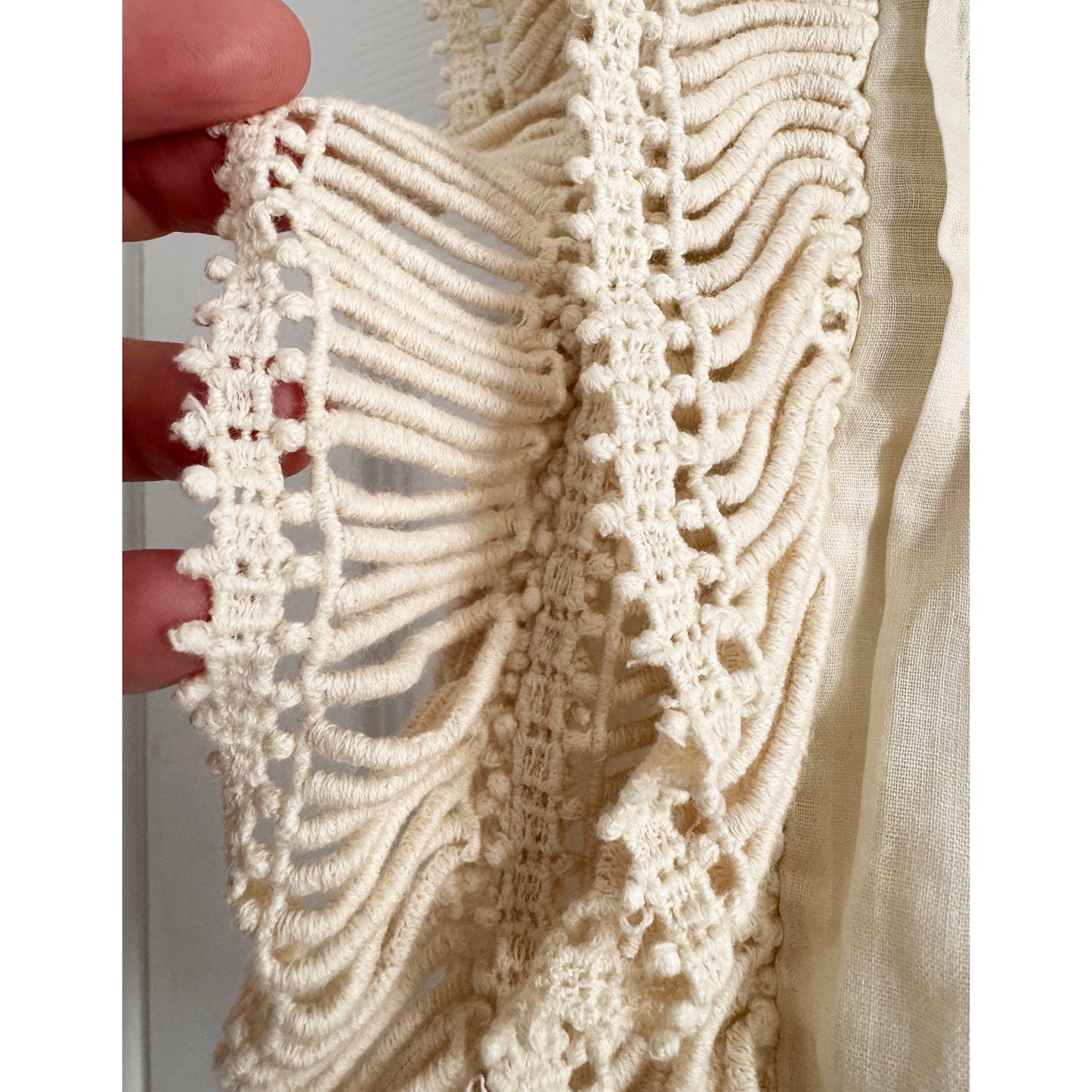 Isabel Marant "Roya" Ramie and Lace Blouse in Ecru, size 34 (fits 2 ish)
