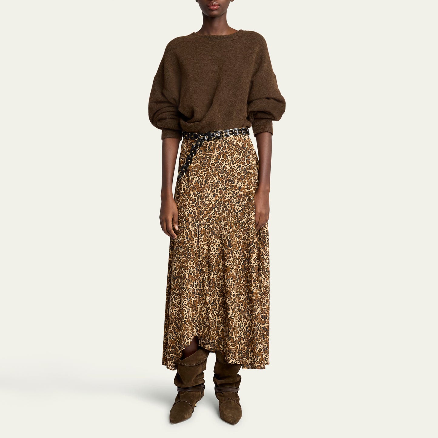Isabel Marant "Sakura" Leopard Printed Silk Skirt, size 38 (fits size 4)