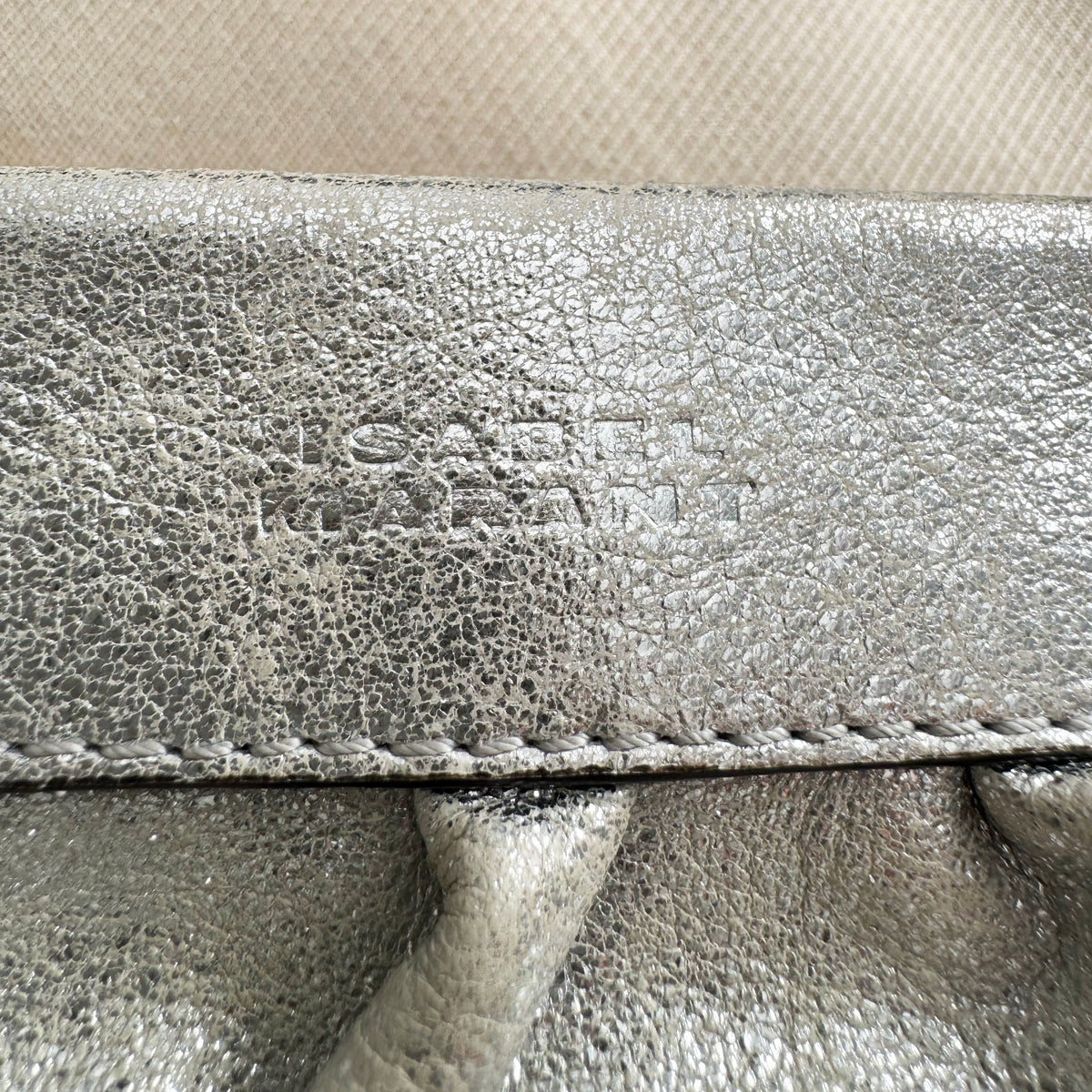 Isabel Marant "Luzes" Silver Metallic Leather Bag