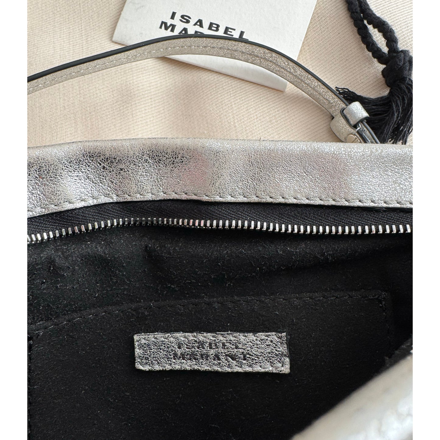 Isabel Marant "Luzes" Silver Metallic Leather Bag