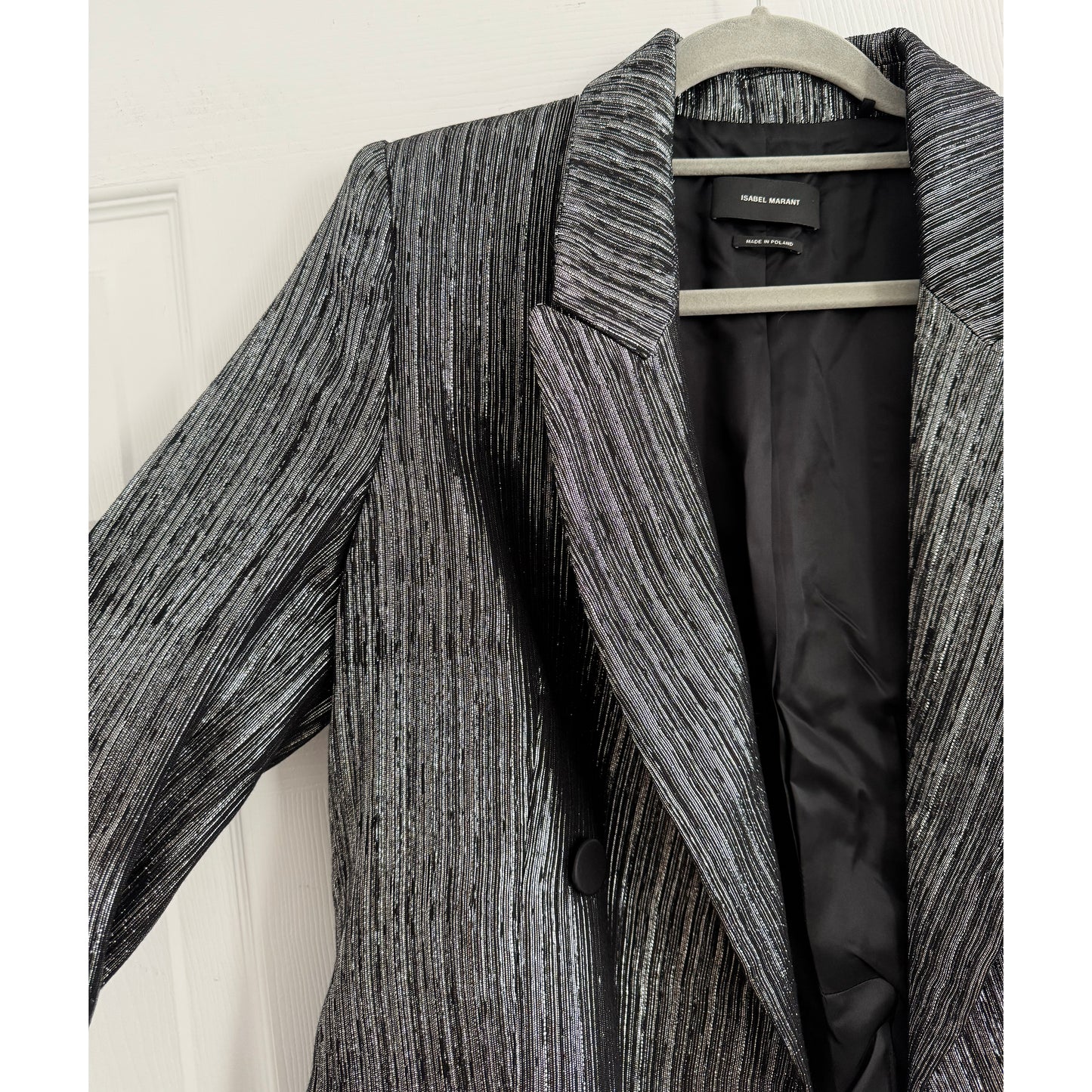 Isabel Marant "Denel" Blazer in Silver, size 40 (fits like size 4/6)