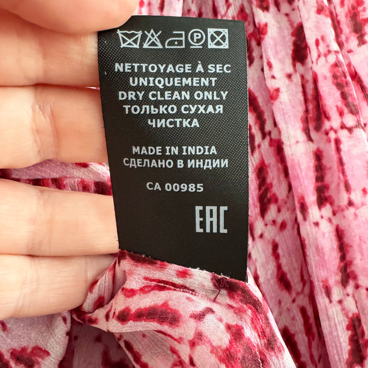 Isabel Marant Etoile "Sorionea" Printed Silk Blouse in Pink, size 36 (fits super oversize)