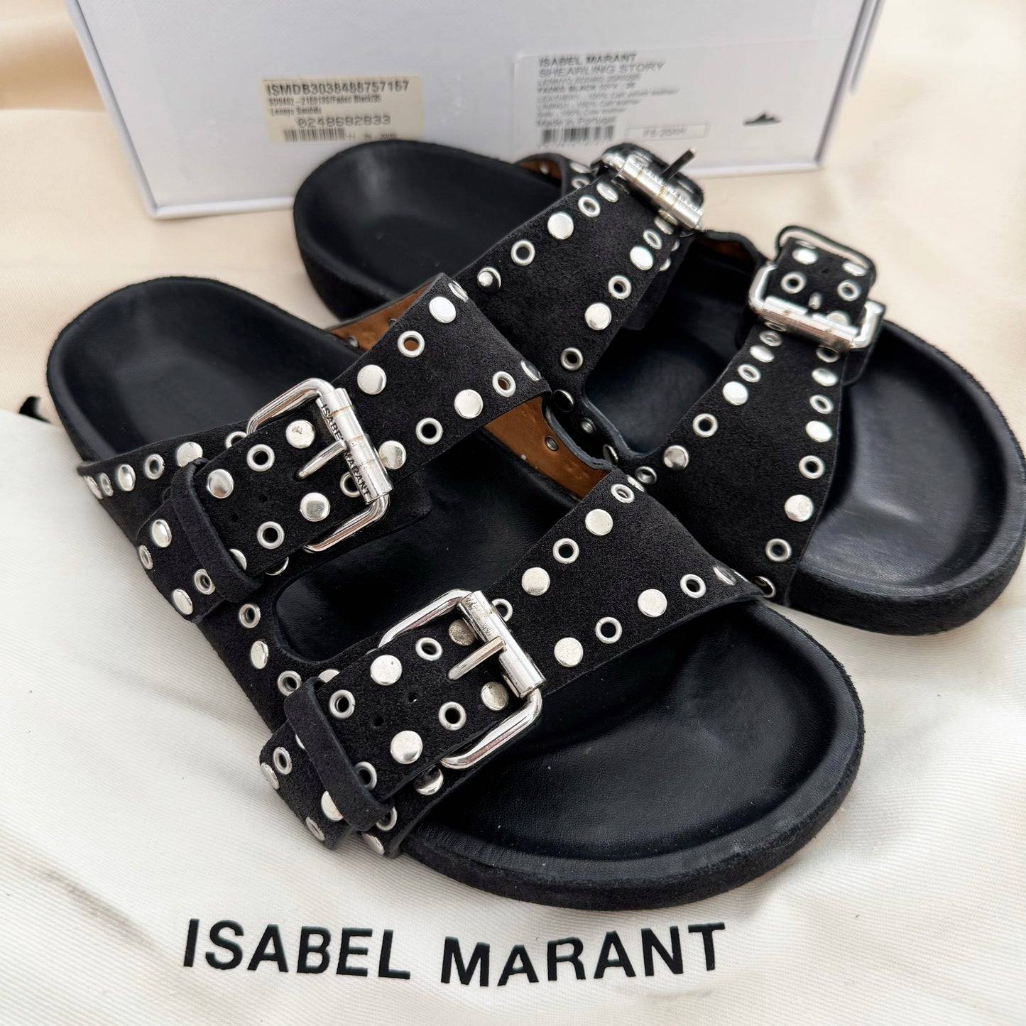 Claquettes Isabel Marant Lennyo en noir délavé, taille 35