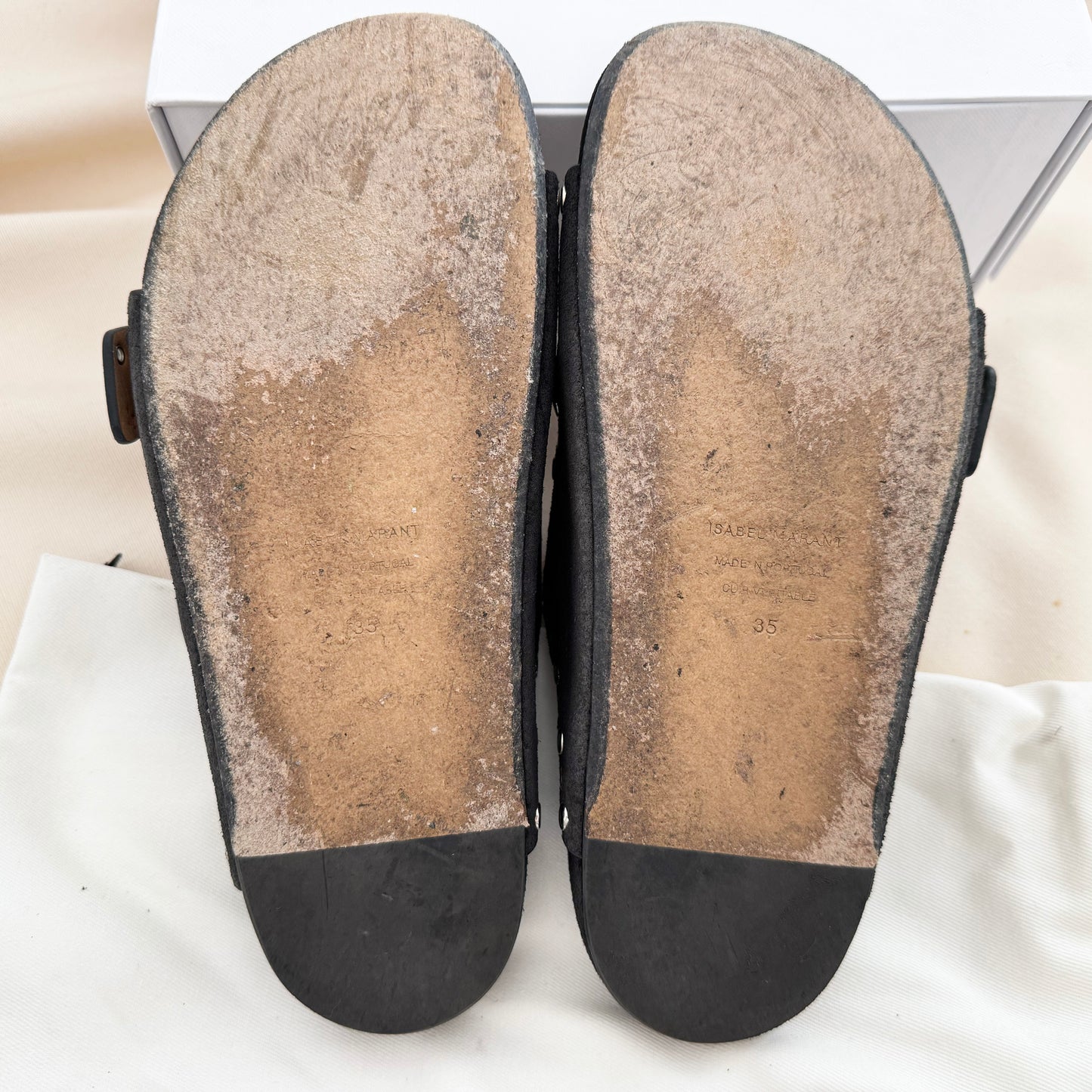 Claquettes Isabel Marant Lennyo en noir délavé, taille 35