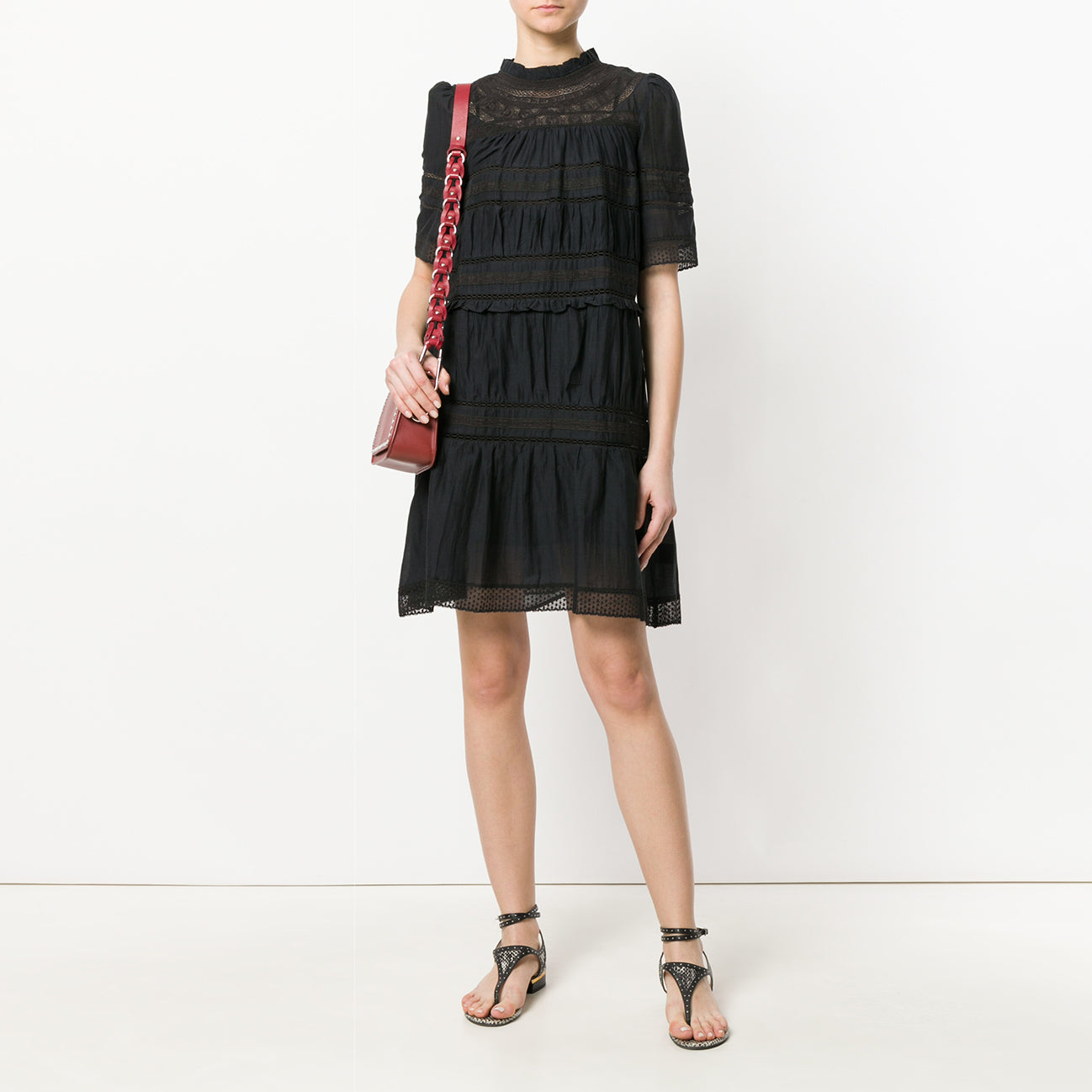 Isabel Marant Etoile "Vicky" Cotton Dress in Black,  size 40