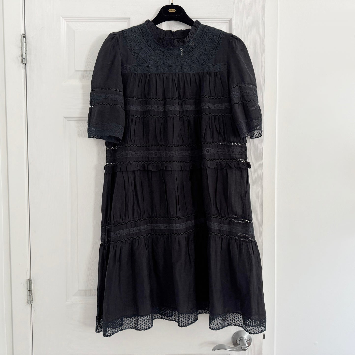 Isabel Marant Etoile "Vicky" Cotton Dress in Black,  size 40