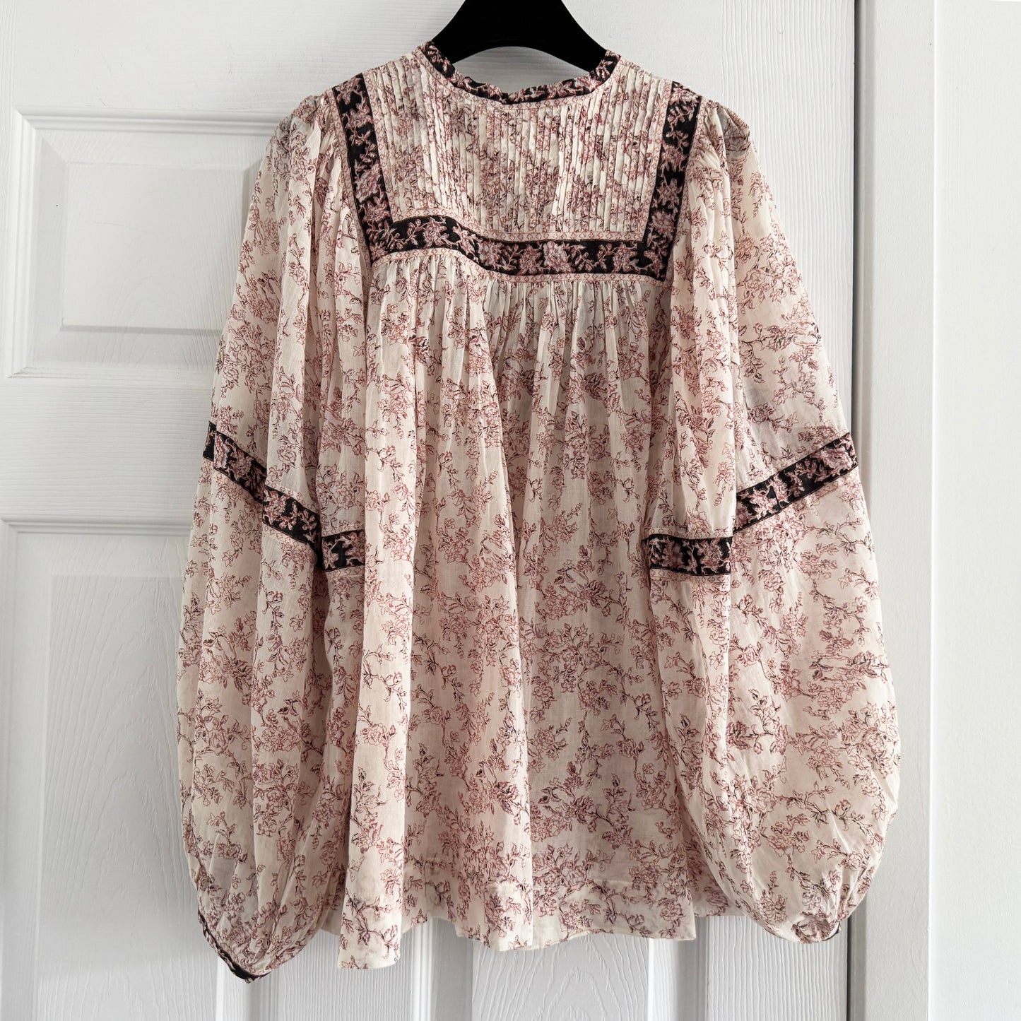 Isabel Marant Etoile "Violette" Printed Top in Pink/Ecru, size 36 (fits S-M)