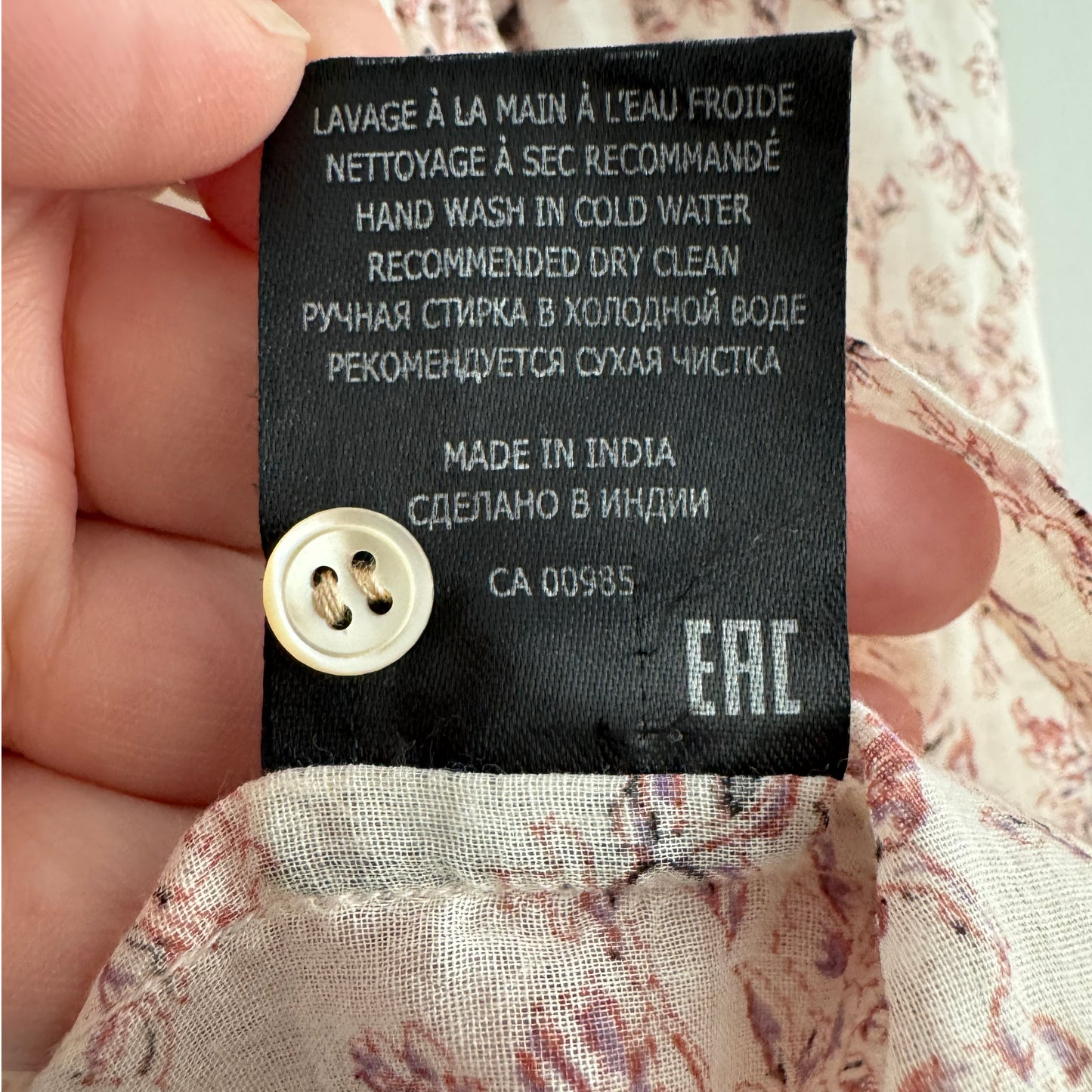 Isabel Marant Etoile "Violette" Printed Top in Pink/Ecru, size 36 (fits S-M)