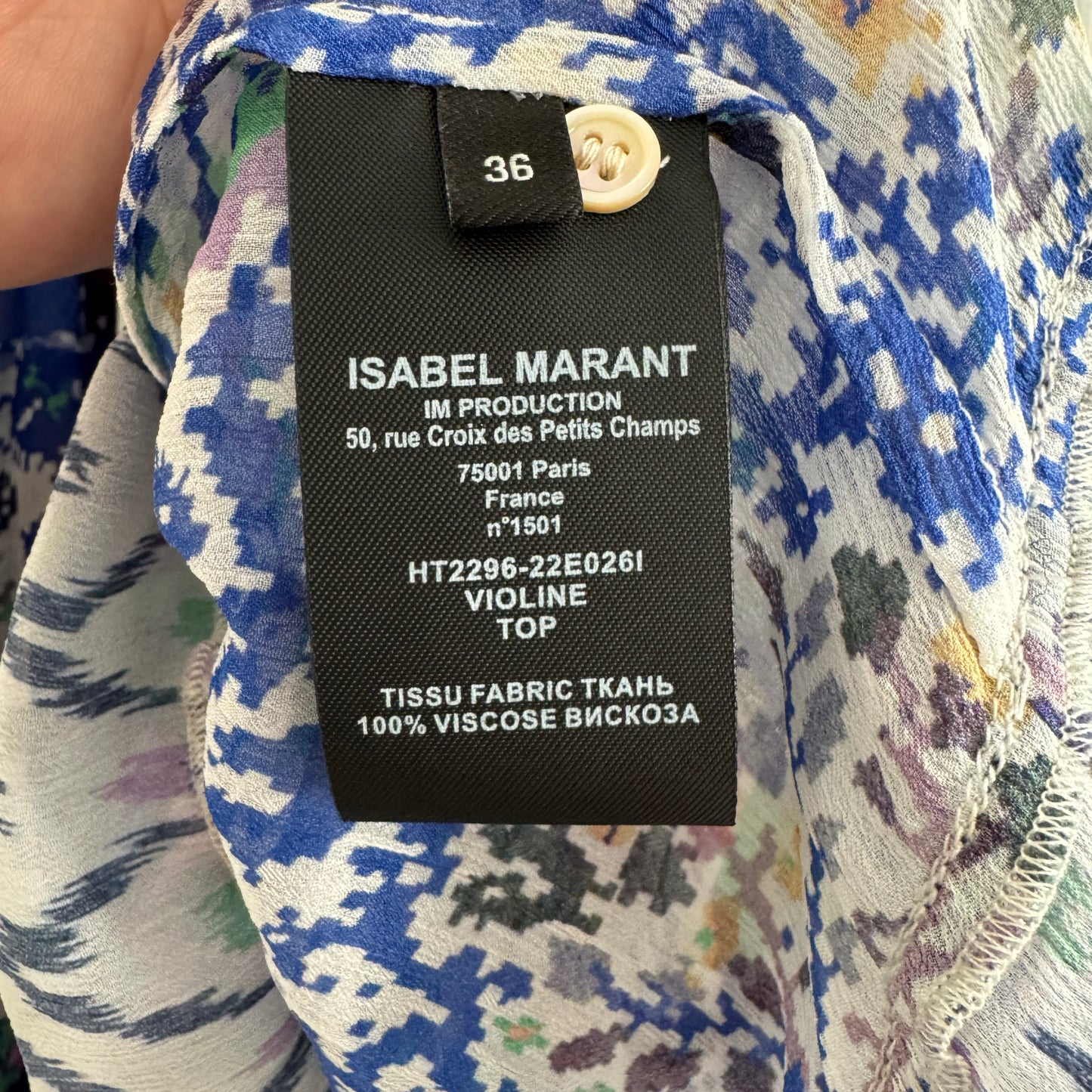 Isabel Marant "Violine" Halter Top in Blue, size 36