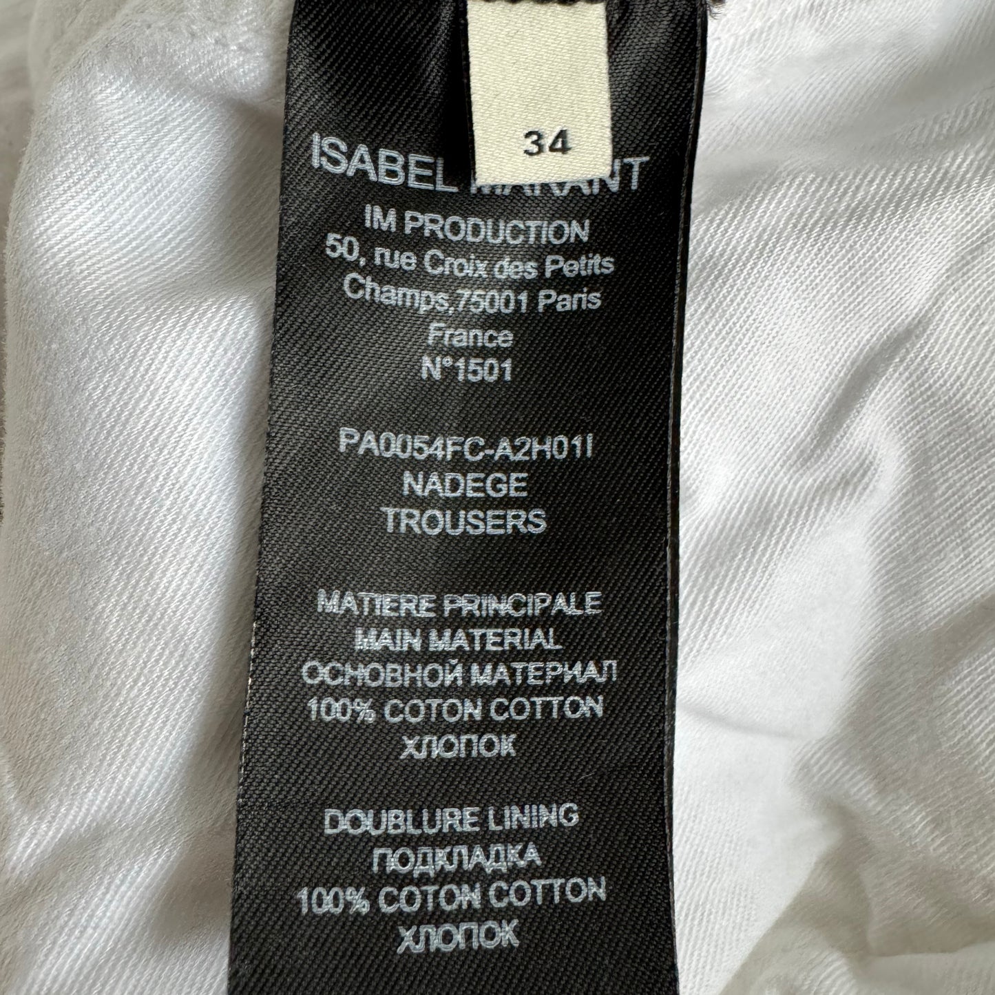 Isabel Marant "Nadege" Jeans in White, size 34