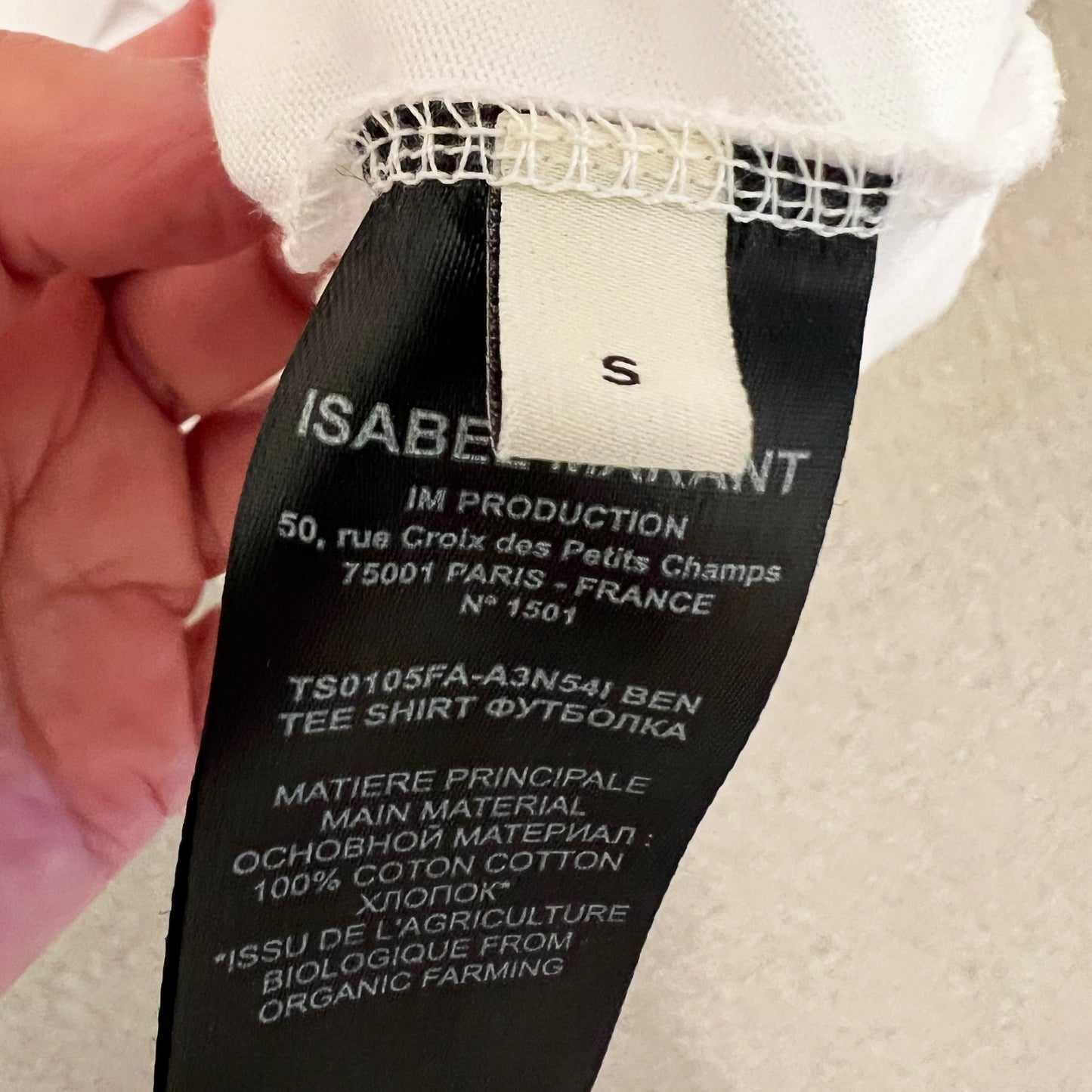 Isabel Marant "Ben" Tee Shirt in White, size Small