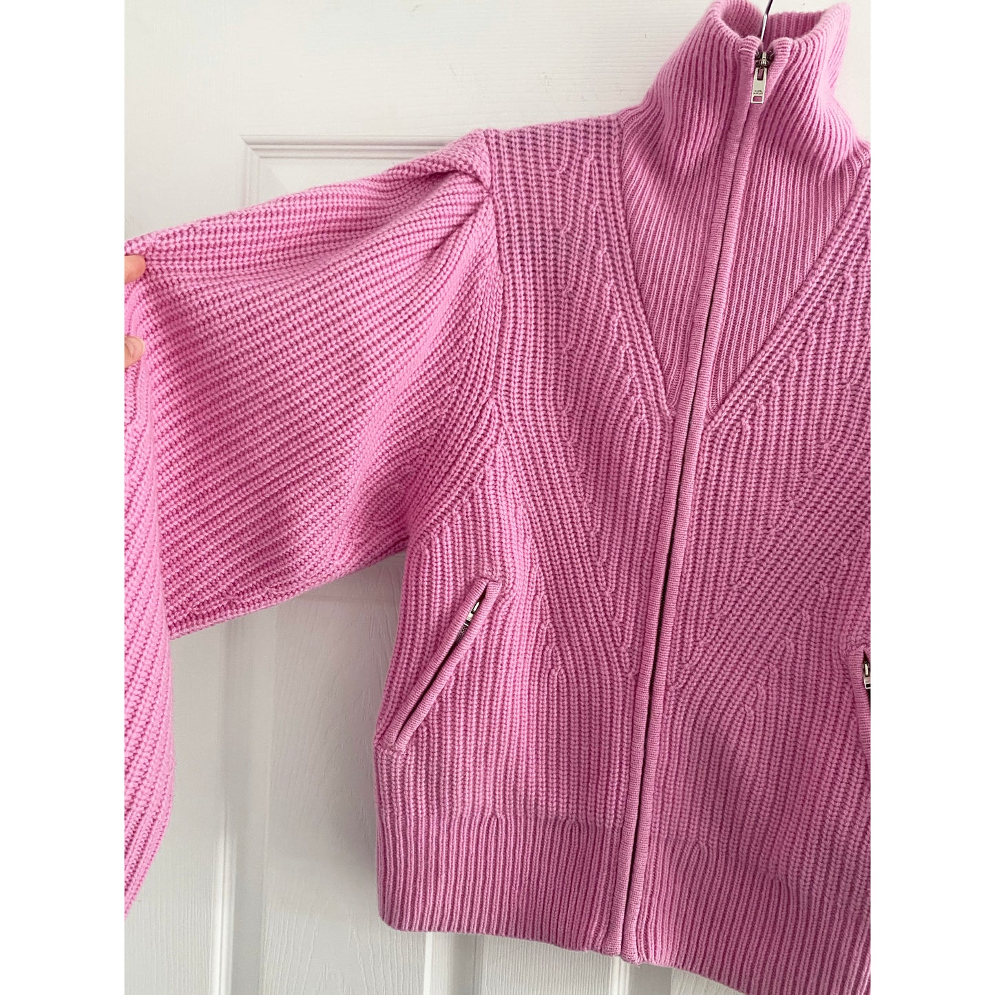 Isabel Marant "Abby" Zip-Front Cardigan in Pink, size 36