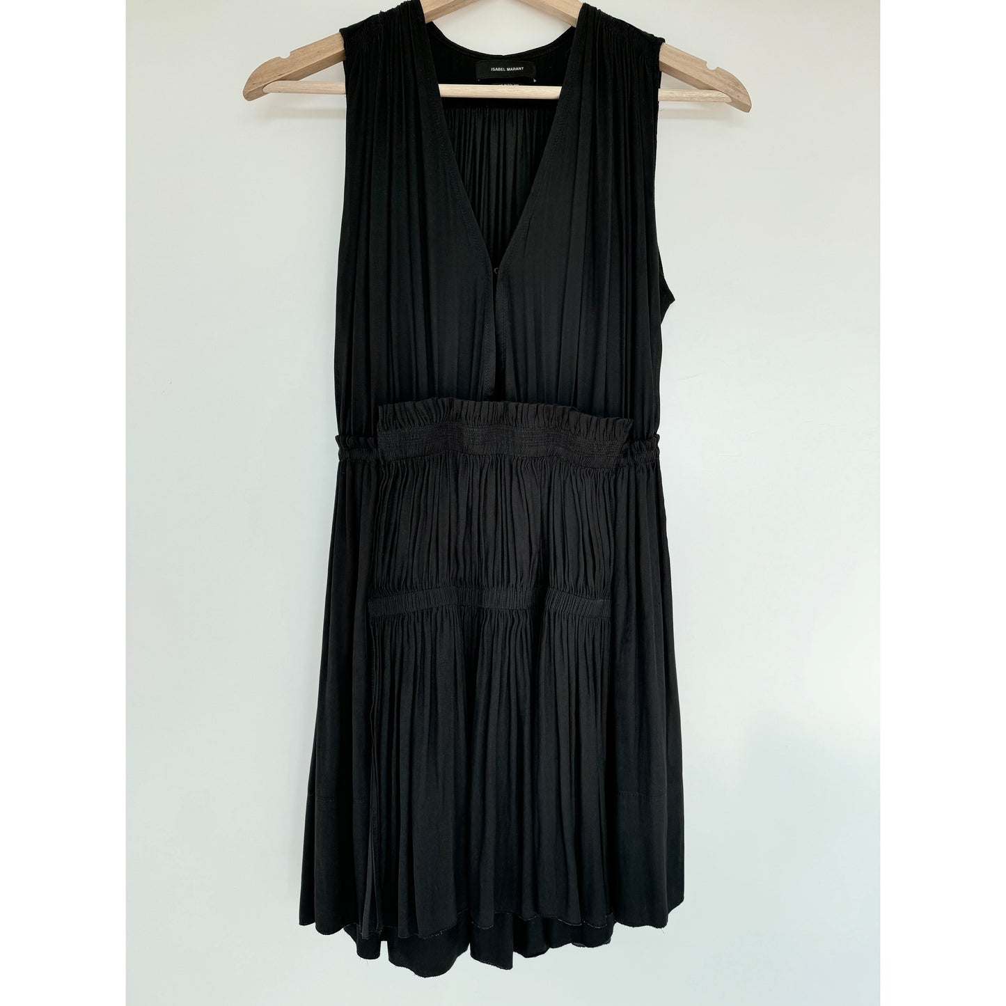 Isabel Marant Gathered Mini Dress in Black, size 36 (size 2)