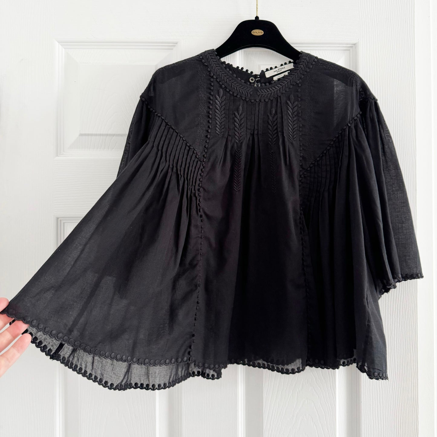 Isabel Marant Etoile "Algar" Blouse in Black, size 38 (fits size 6 ish)