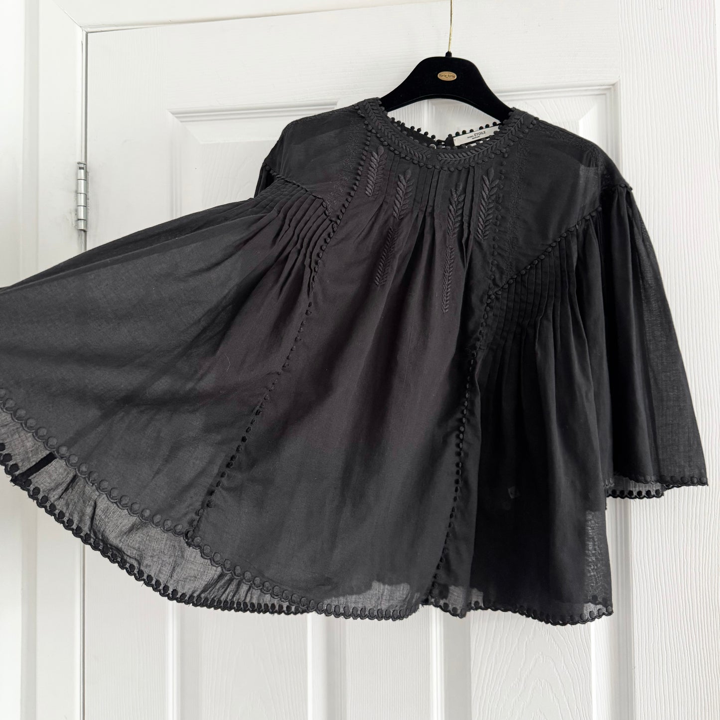 Isabel Marant Etoile "Algar" Blouse in Black, size 38 (fits size 6 ish)