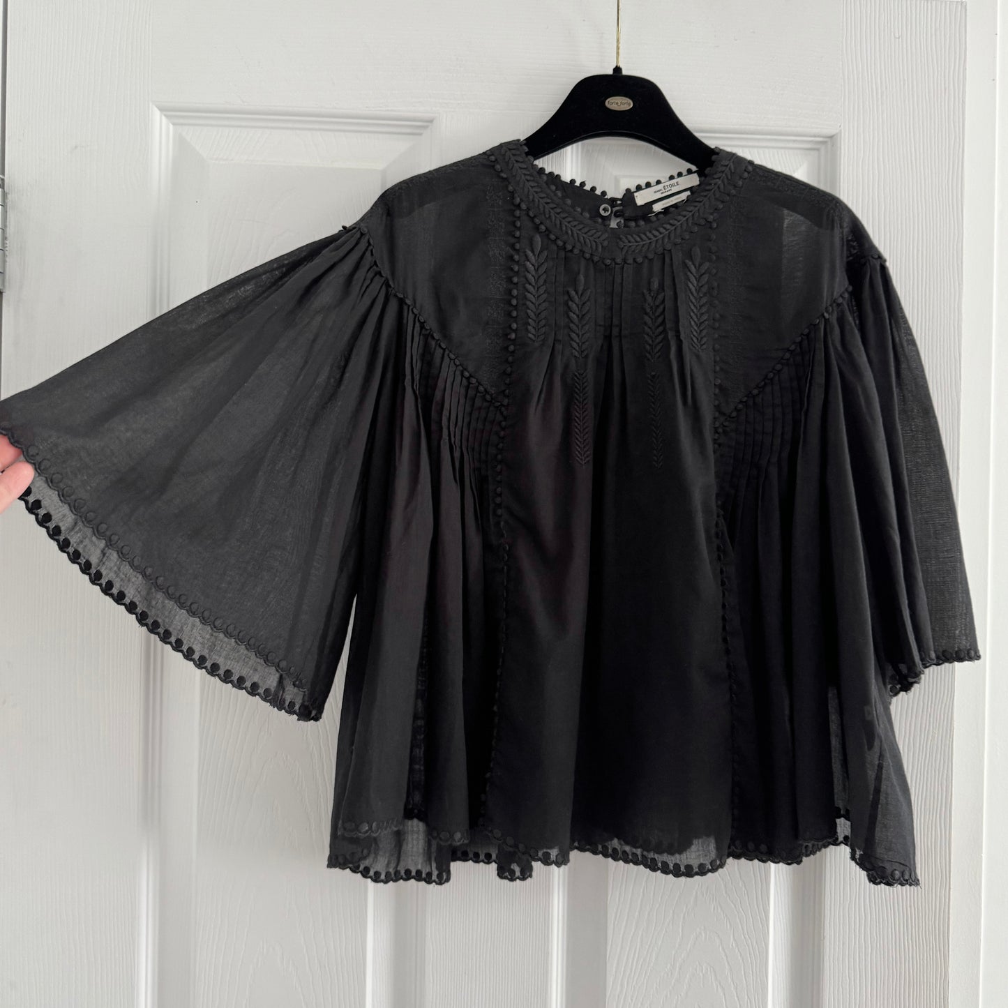 Isabel Marant Etoile "Algar" Blouse in Black, size 38 (fits size 6 ish)