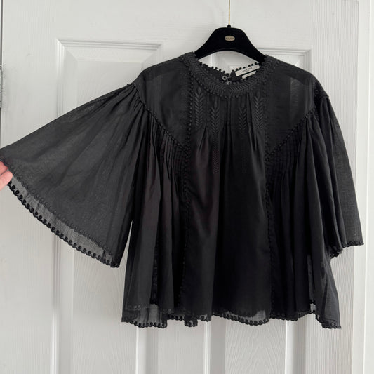 Isabel Marant Etoile "Algar" Blouse in Black, size 38 (fits size 6 ish)