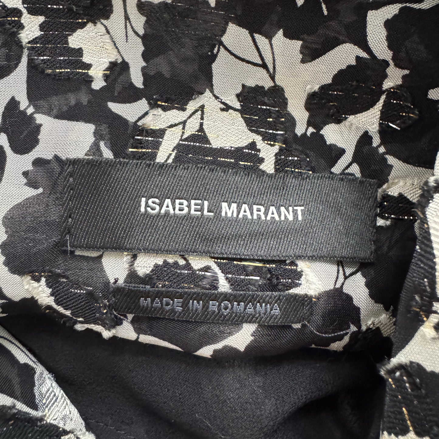 Isabel Marant "Imany" Blk/White Printed Top, size 38