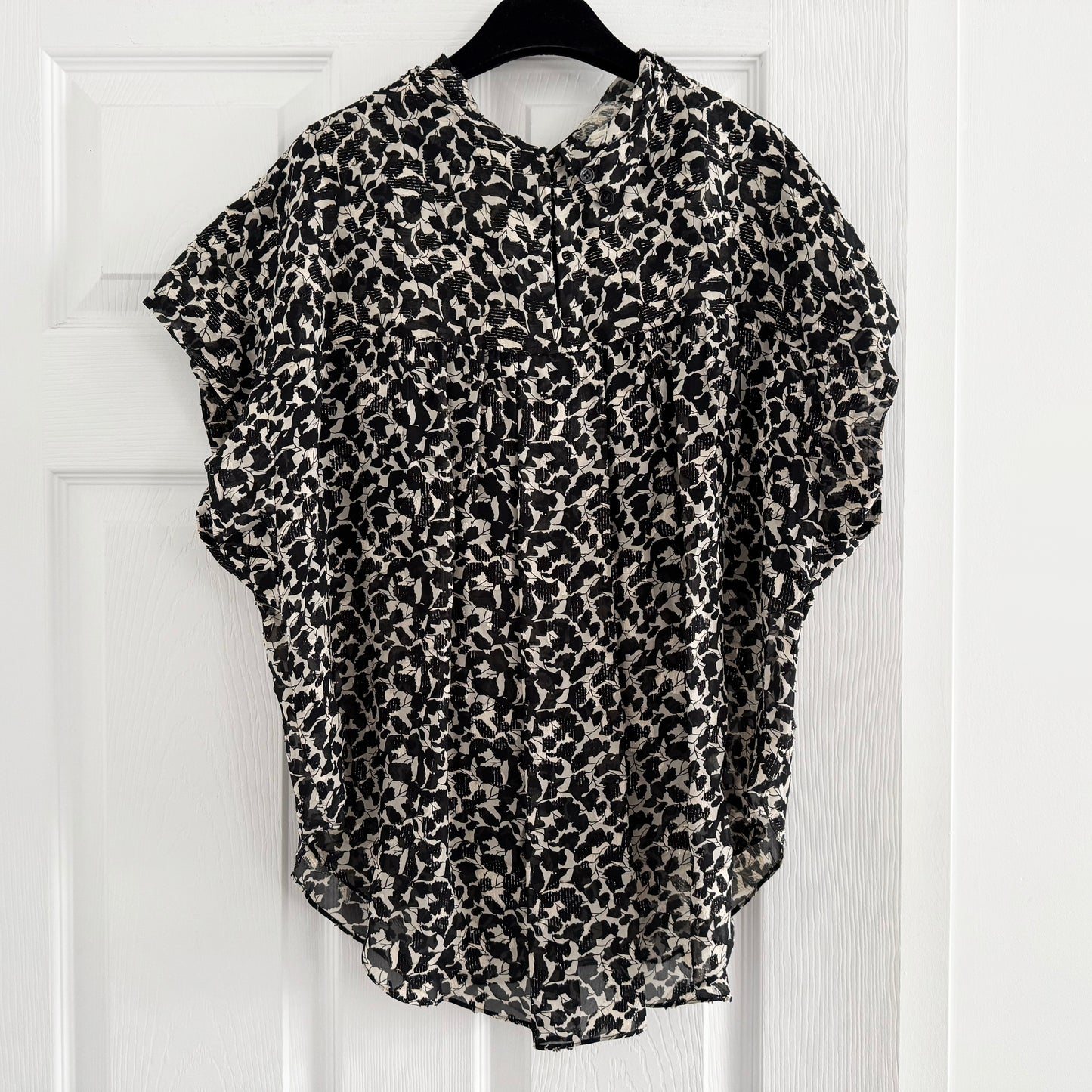 Isabel Marant "Imany" Blk/White Printed Top, size 38
