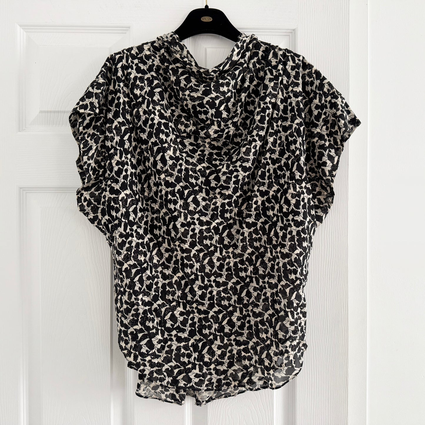 Isabel Marant "Imany" Blk/White Printed Top, size 38