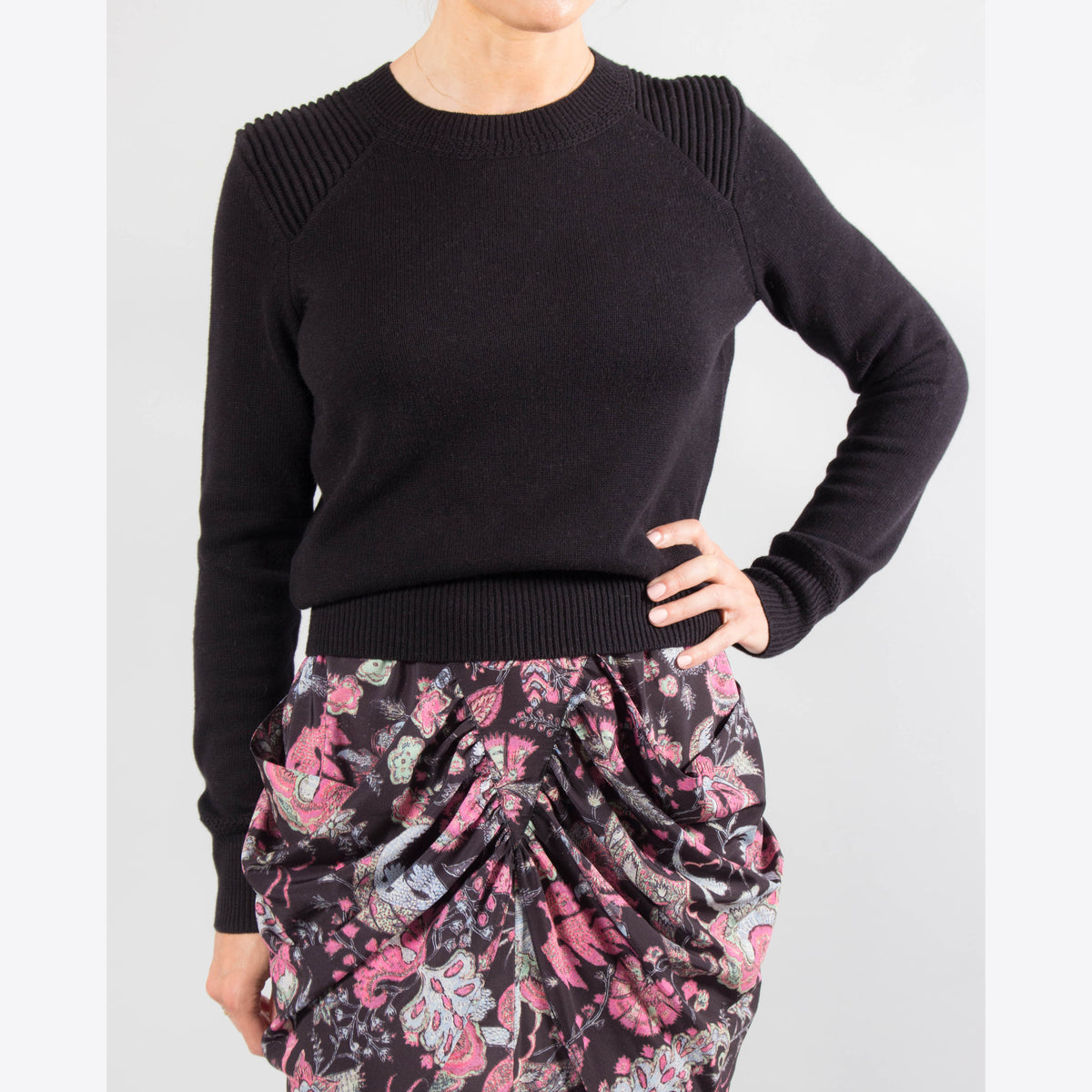 Isabel Marant Etoile "Kleeza" Cotton/Wool Sweater in Black, size 38