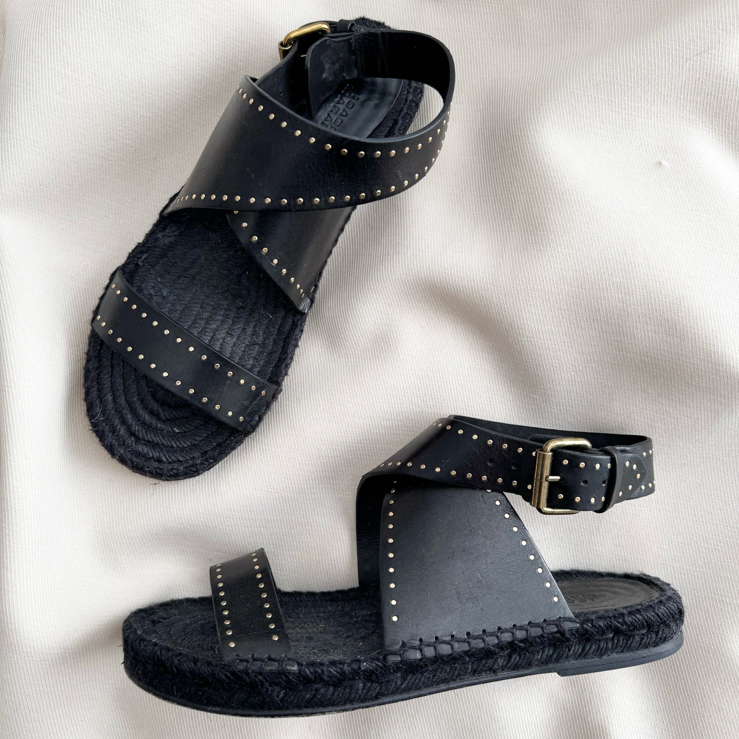 Isabel Marant "Illya" Espadrille Sandals in Black, size 39 (fits like 38)