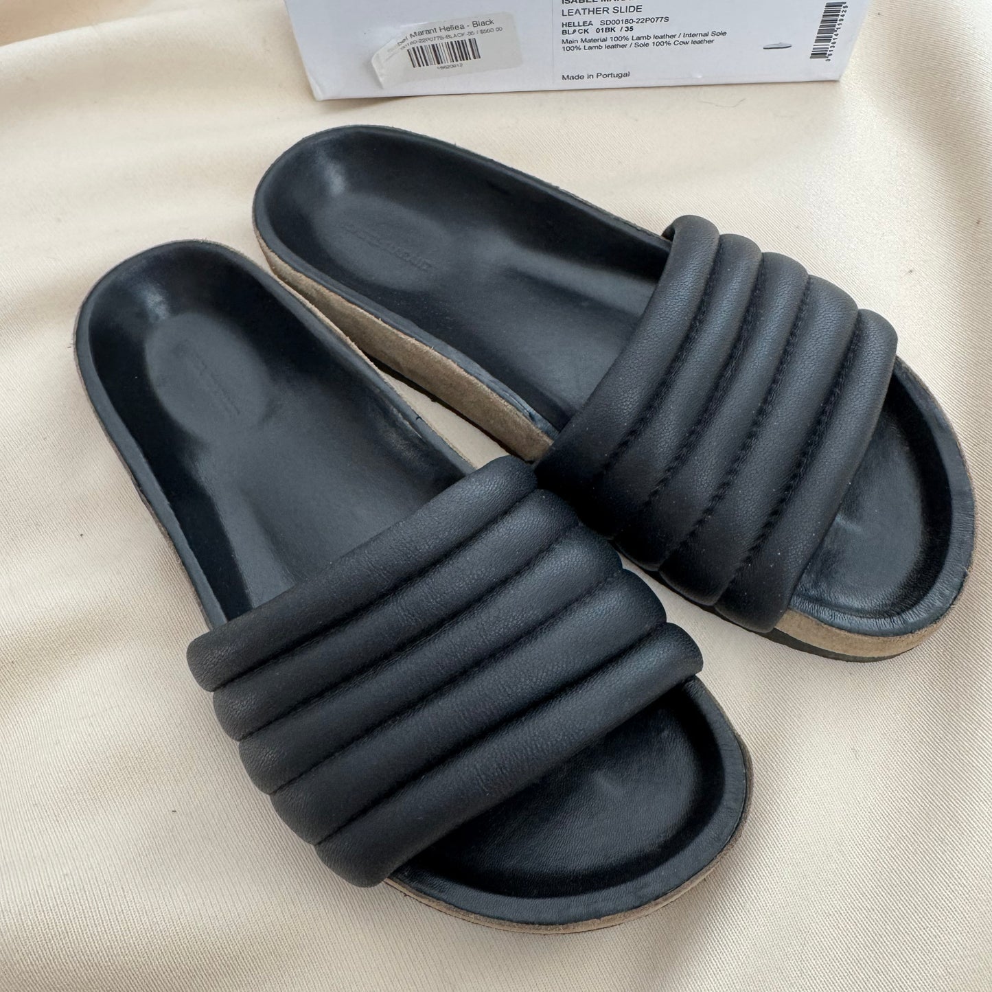 Isabel Marant Hellea Slides in Black, size 35