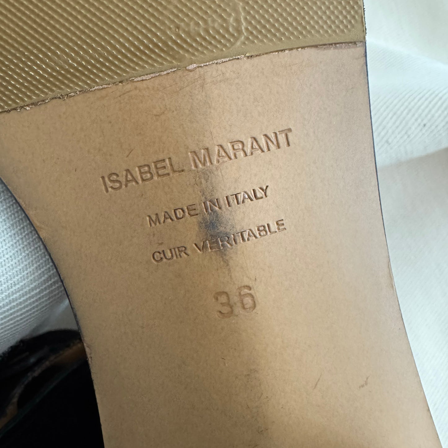 Isabel Marant "Jaeryn" Suede Sandal in Black, size 36