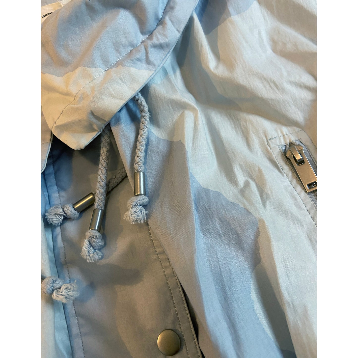 Isabel Marant Etoile Trench imprimé camouflage bleu clair « Dilumbi », taille 34 (convient à XS/S)