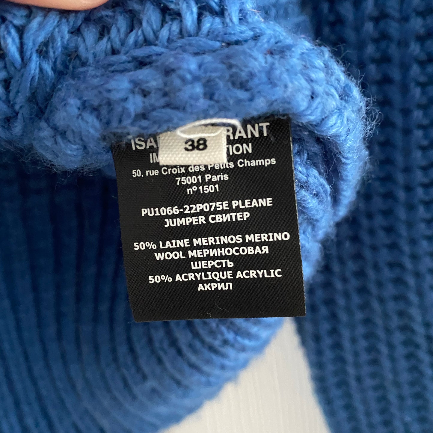 Isabel Marant Etoile "Pleane" Sweater in Blue, size 38 (size small)