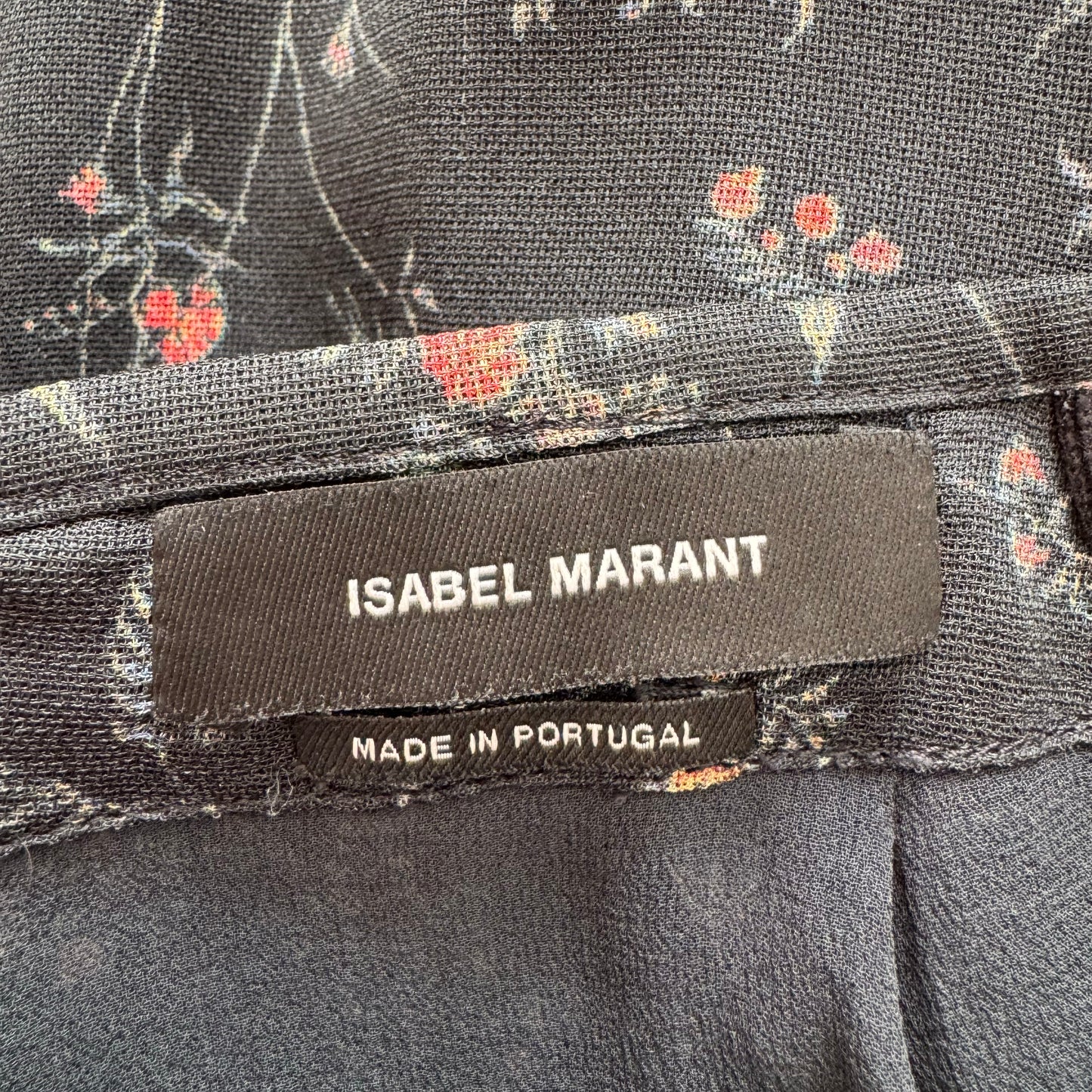Isabel Marant Dark Floral Print Silk Skirt, Size 38