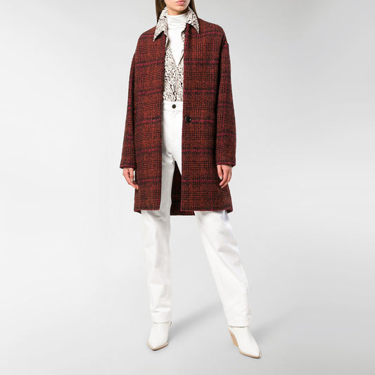 Isabel Marant Etoile Manteau en tweed rouge "Eabrie", taille 36