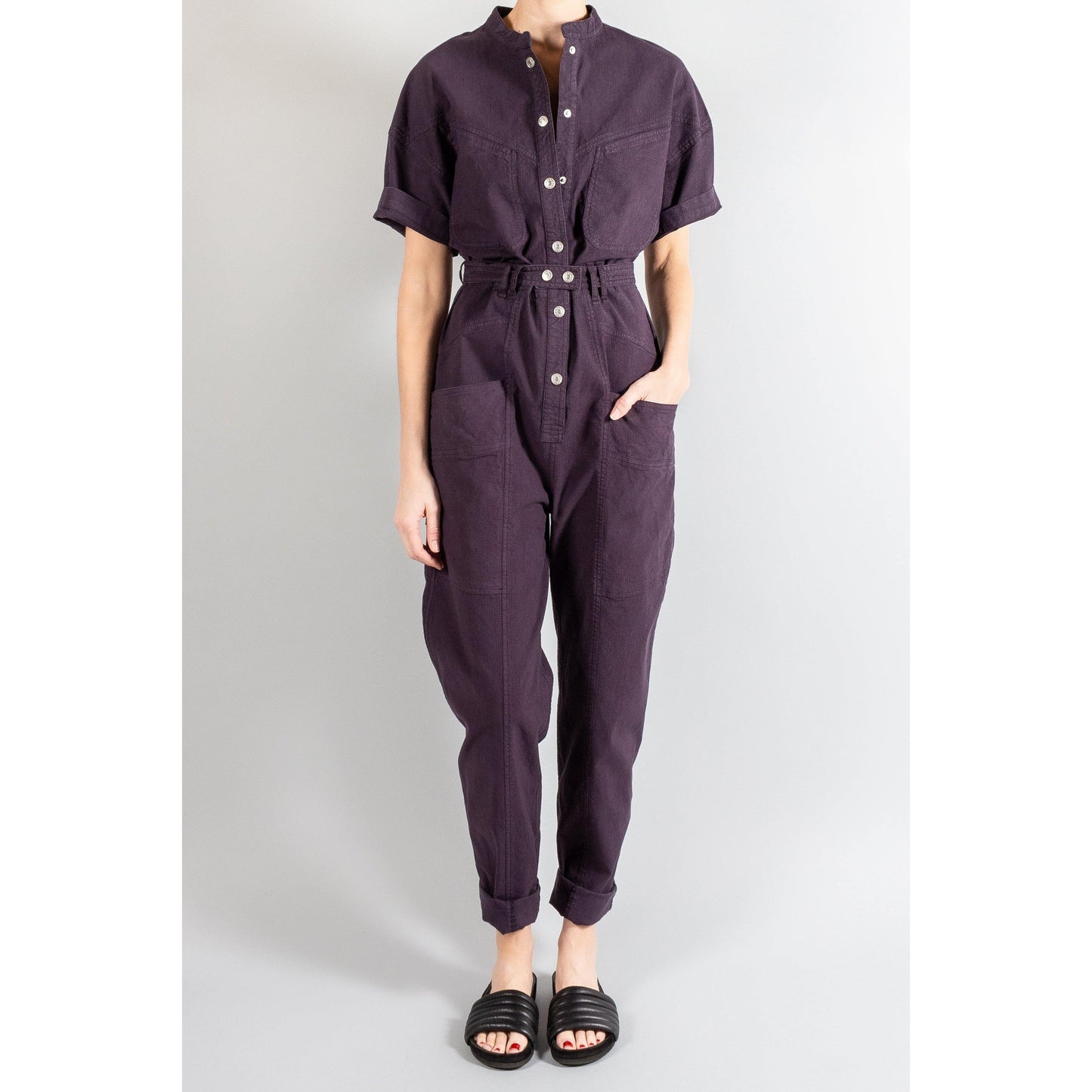 Isabel Marant "Etundra" Jumpsuit in "Washed Black" (IRL like a purple?), size 36 (fits size 2/4)