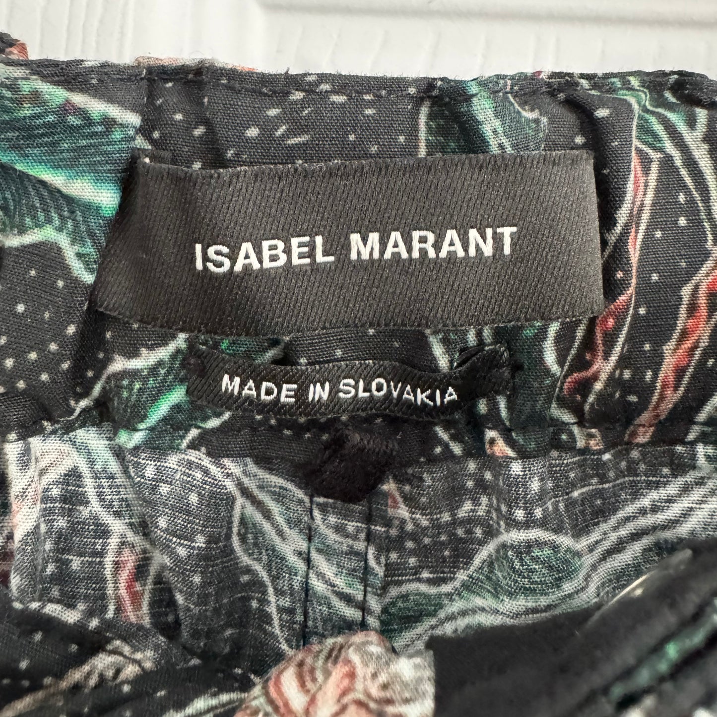 Isabel Marant Floral Printed Cotton Pants in Green, size 40 (like a 6/8)