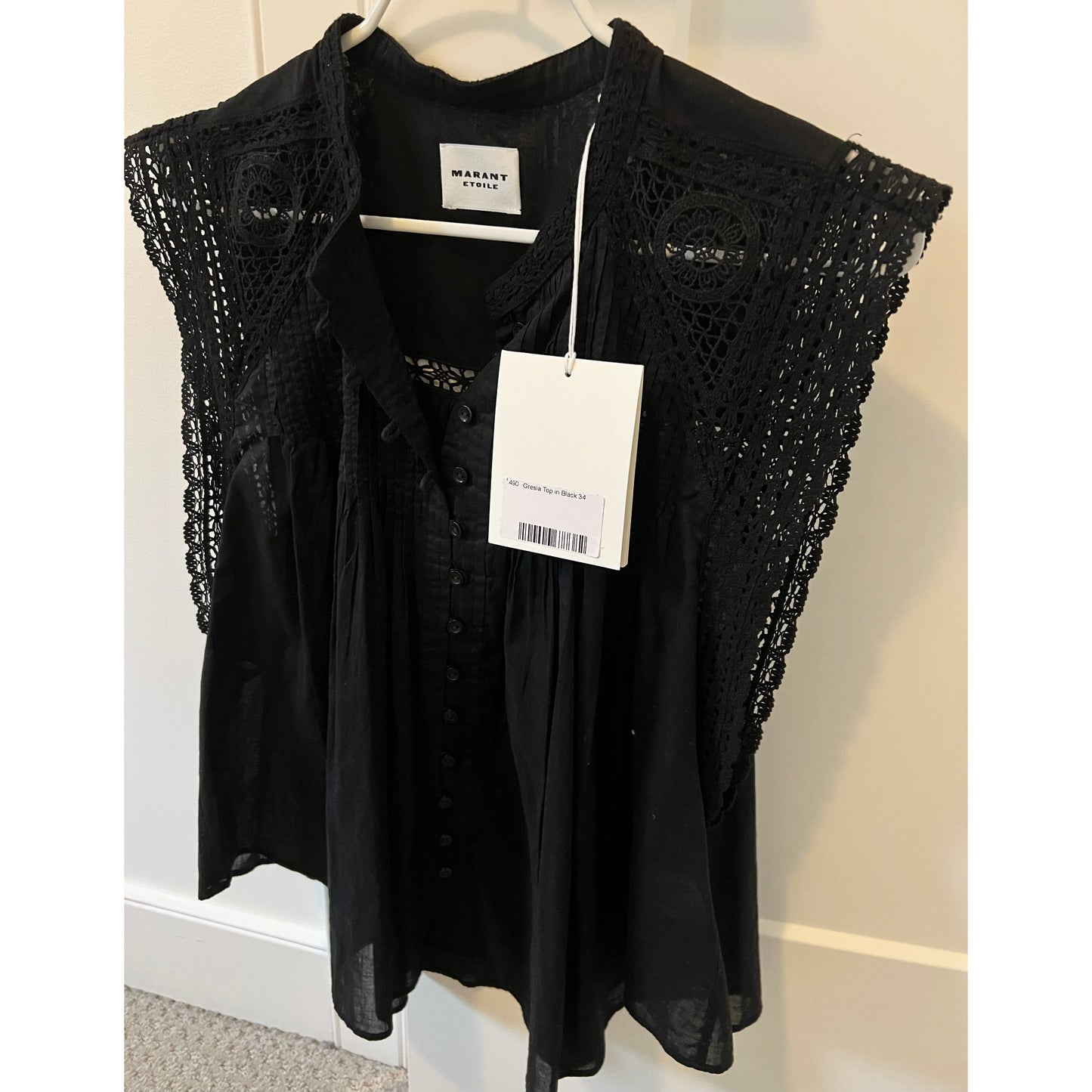 Isabel Marant Etoile "Gresia" Top in Black, size 34
