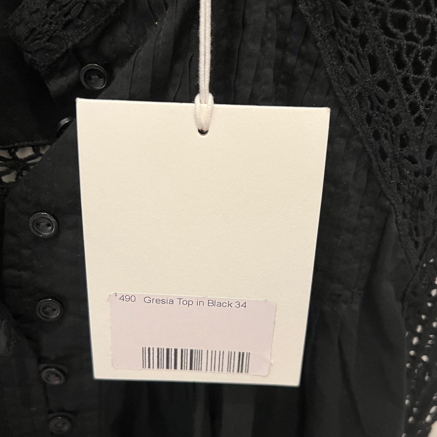 Isabel Marant Etoile "Gresia" Top in Black, size 34