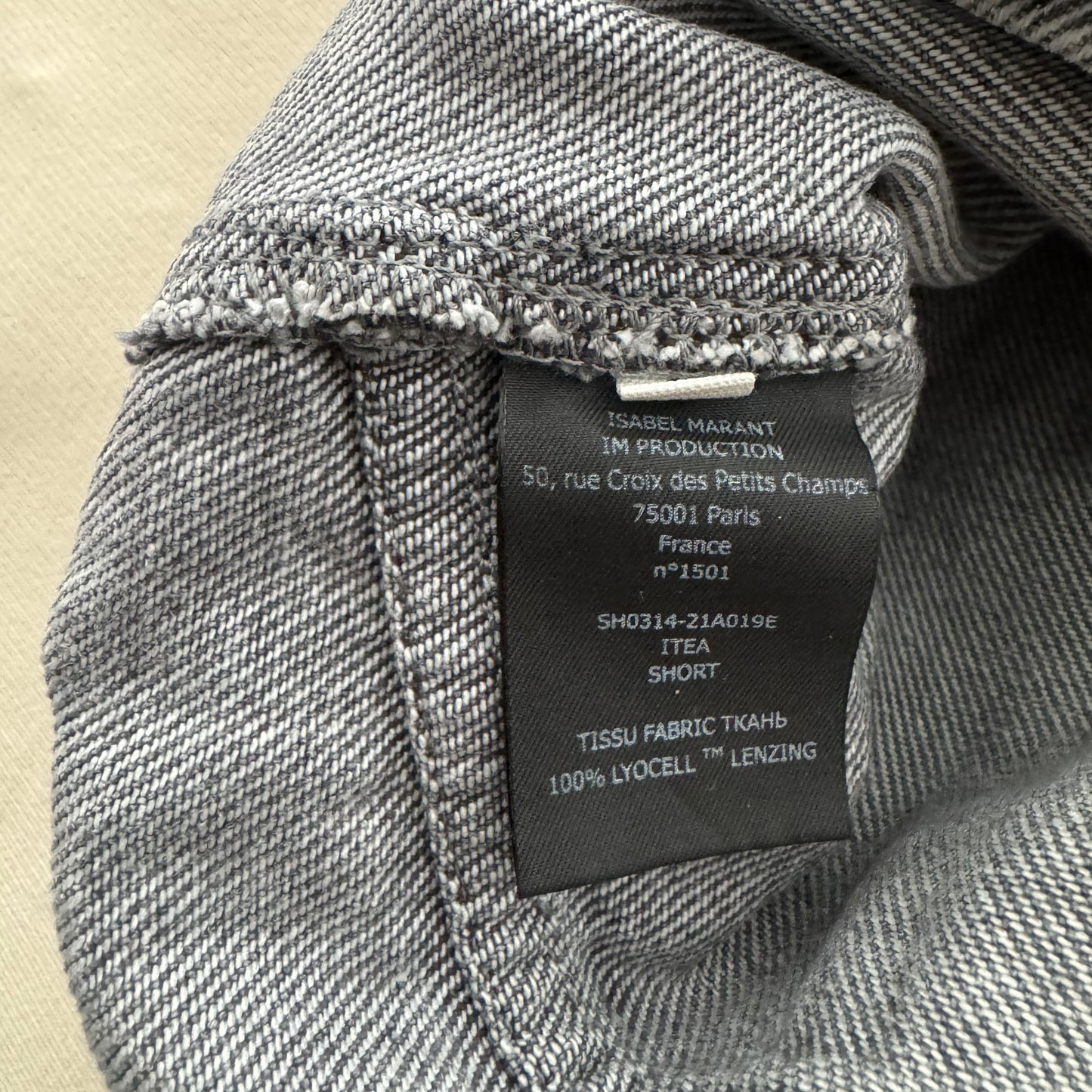 Isabel Marant Etoile "Itea" Denim Shorts in Grey, size 38 (fits like 4/6)