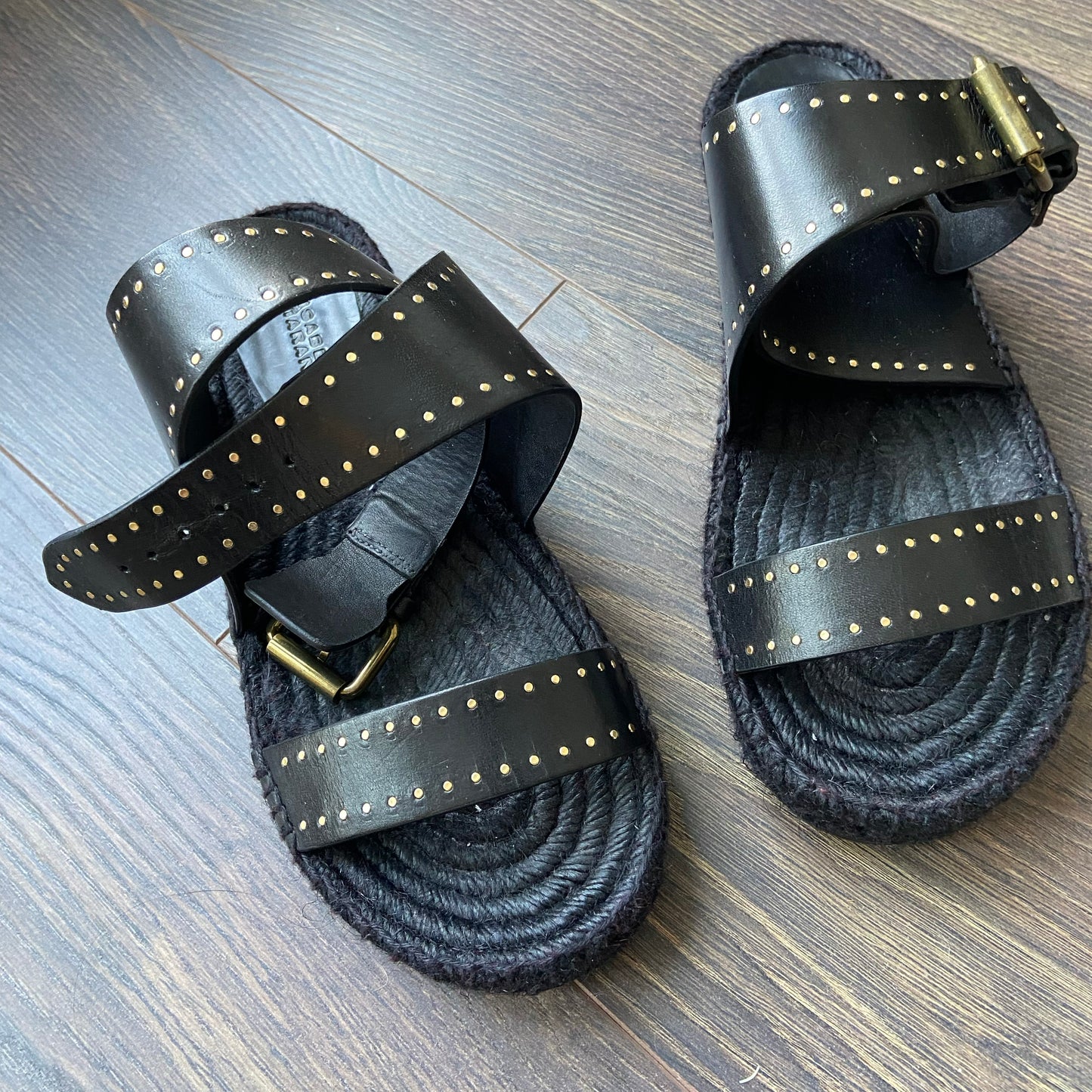 Isabel Marant "Illya" Espadrille Sandals in Black, size 38 (fits like 37)