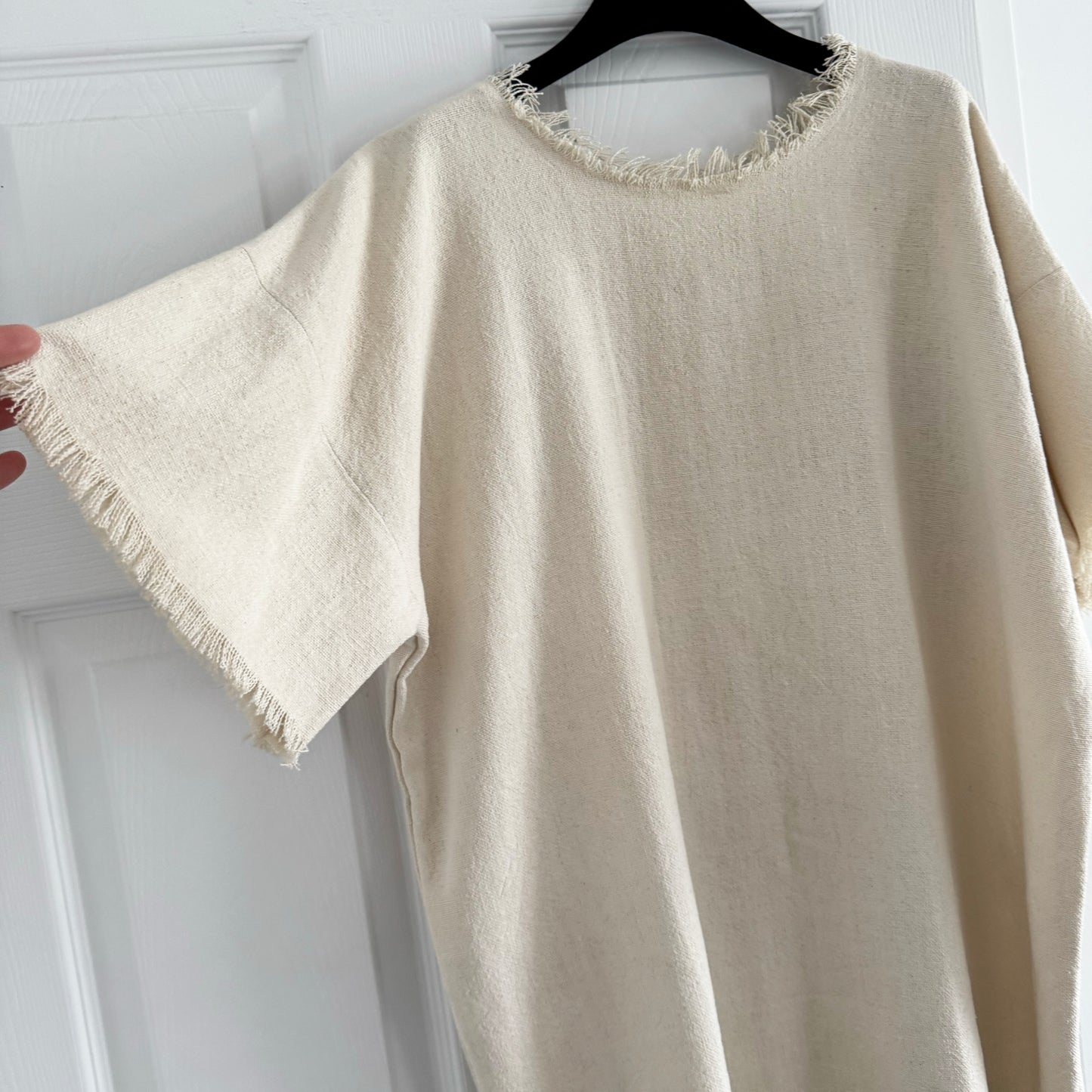 Isabel Marant Etoile Ivory Silk Dress w Fringe Trim, size 36