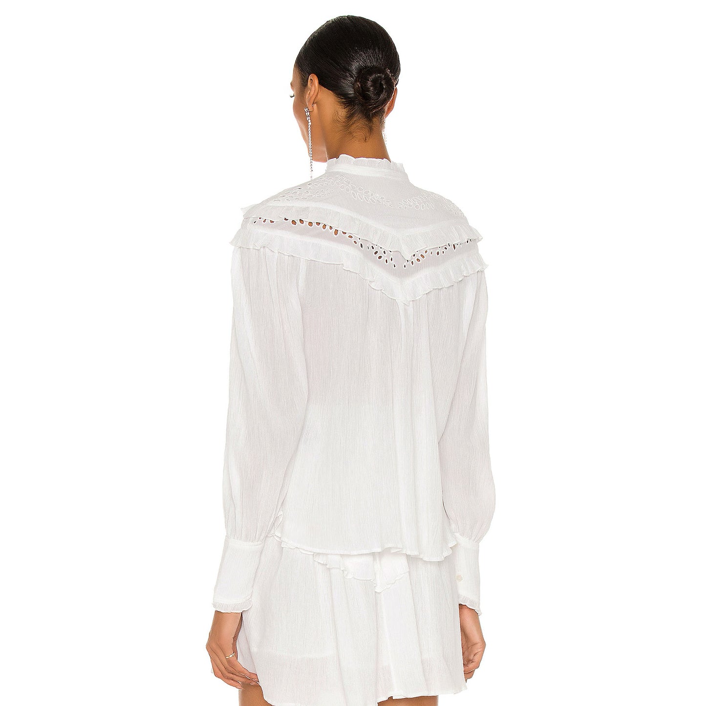 Isabel Marant Etoile "Izae" Crinkled Blouse in White, size 36