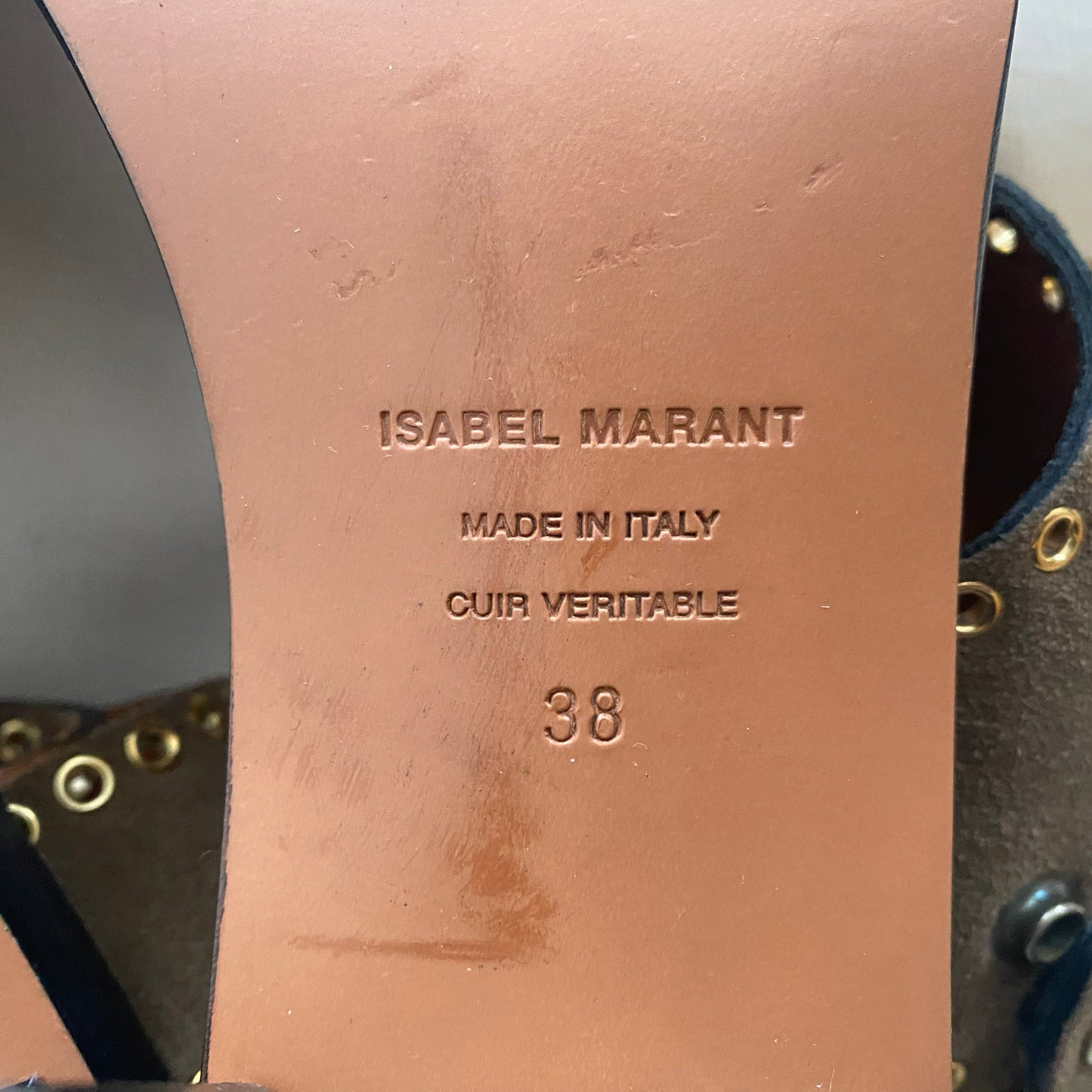 Isabel Marant "Jaeryn" Suede Sandal in Brown, size 38