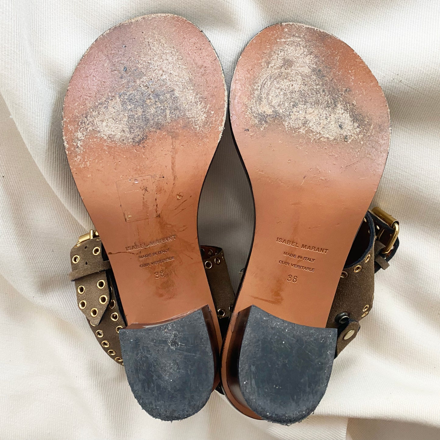 Isabel Marant "Jaeryn" Suede Sandal in Brown, size 38