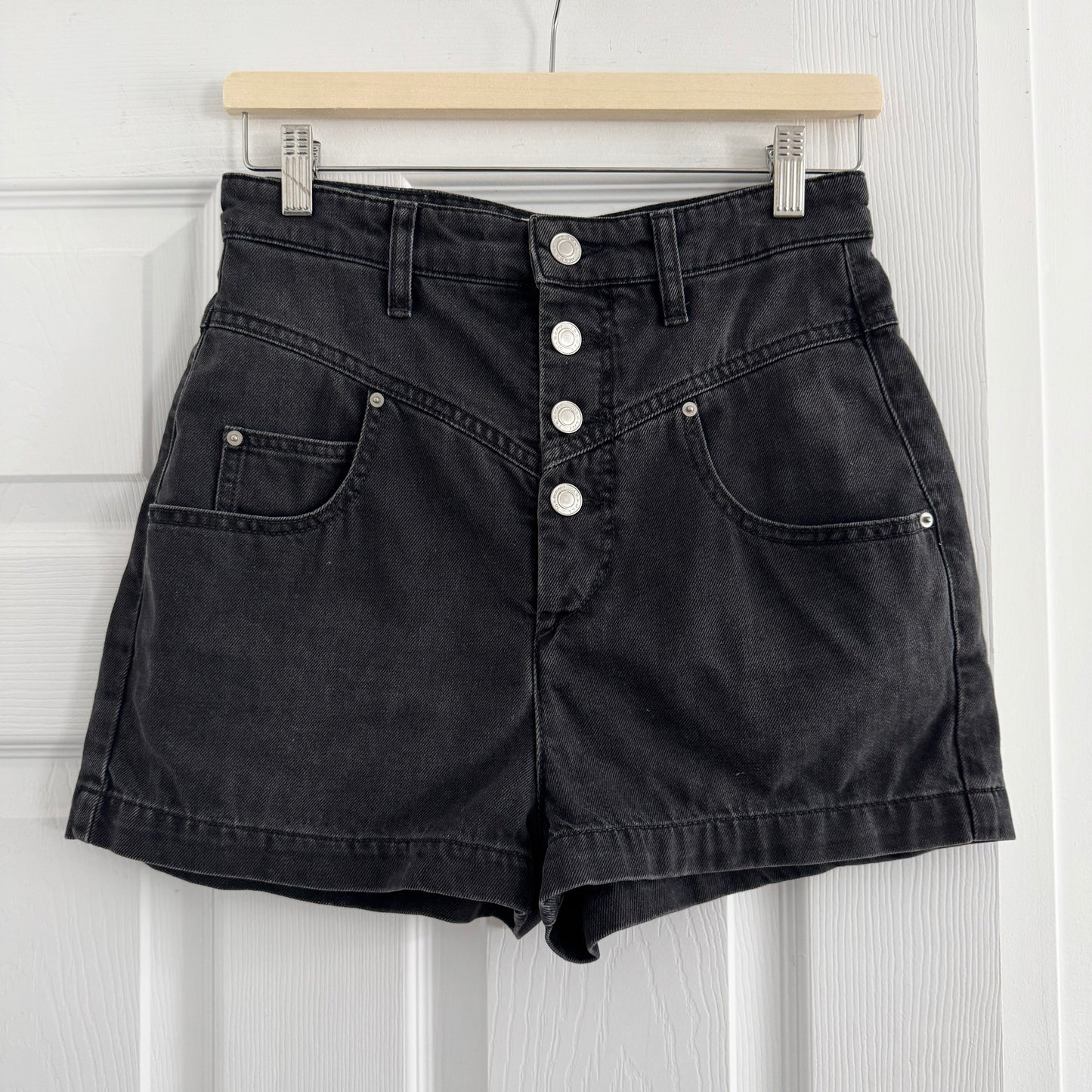 Isabel Marant Etoile "Jovany" Denim Shorts in Black, size 38