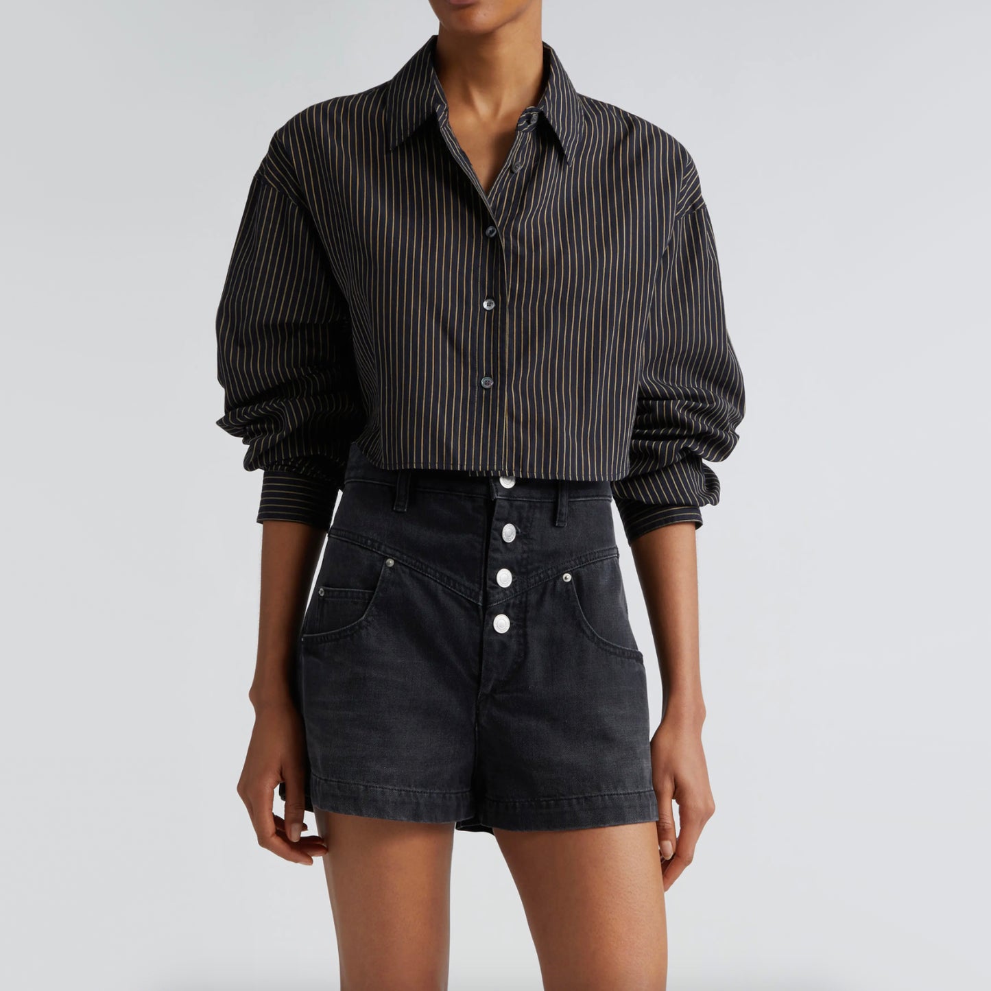 Isabel Marant Etoile "Jovany" Denim Shorts in Black, size 38