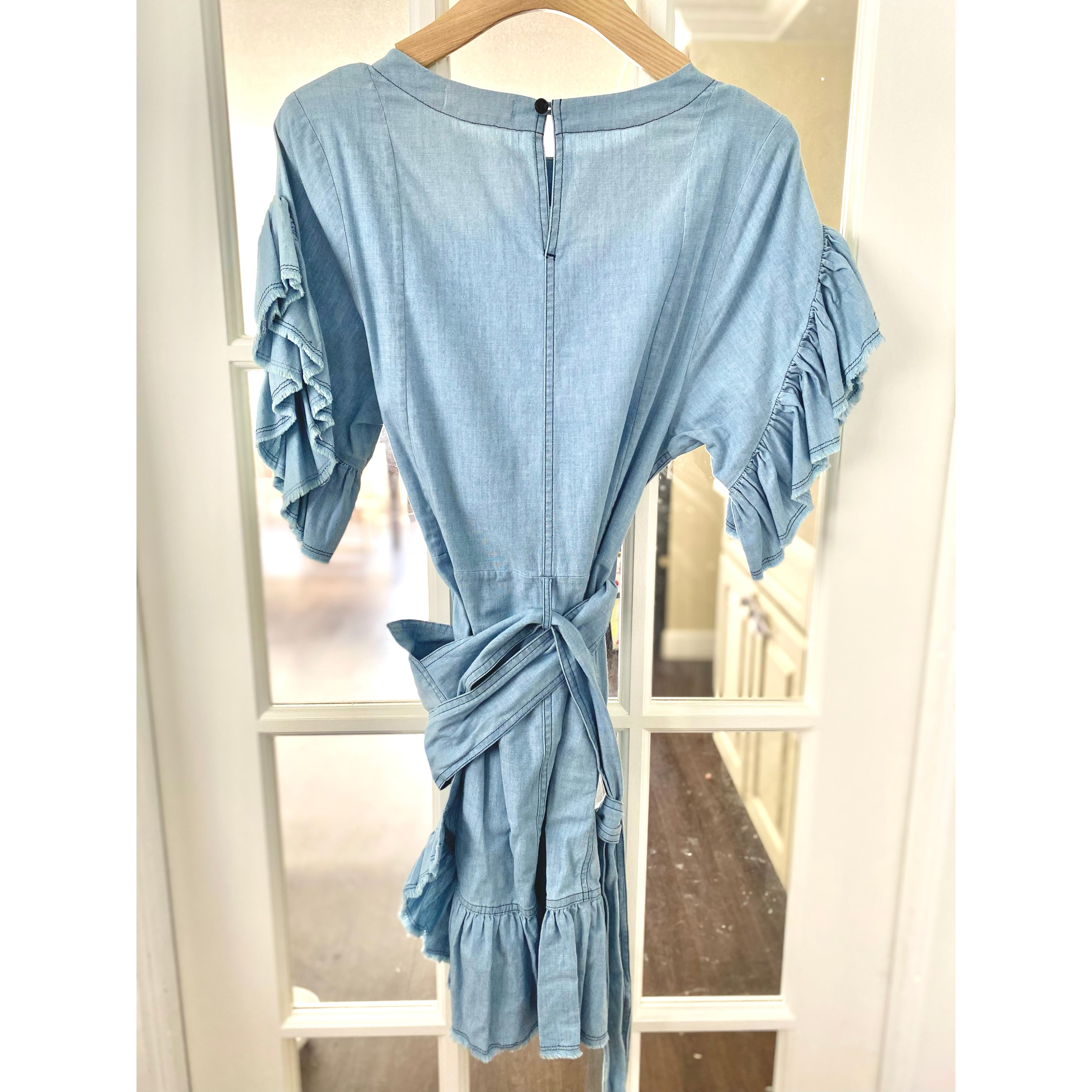 Isabel Marant Etoile Lelicia Chambray Dress size 34 XS The Sequel Sale